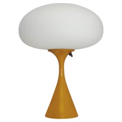 Mid Century Table Lamp by Designline in Mustard Yellow with White Frosted Shade