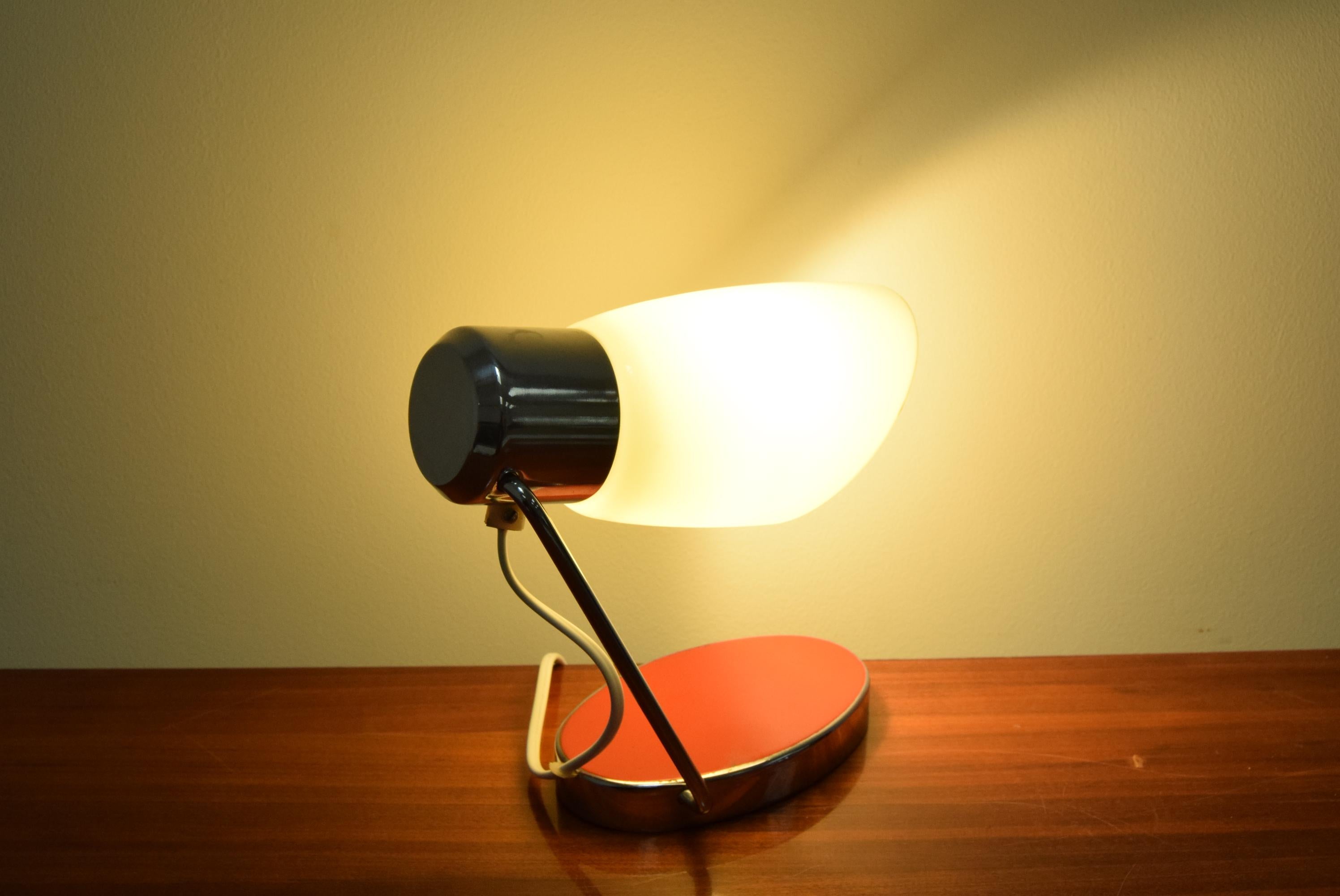 Glass Mid-Century Table Lamp by Drupol, 1960’s For Sale