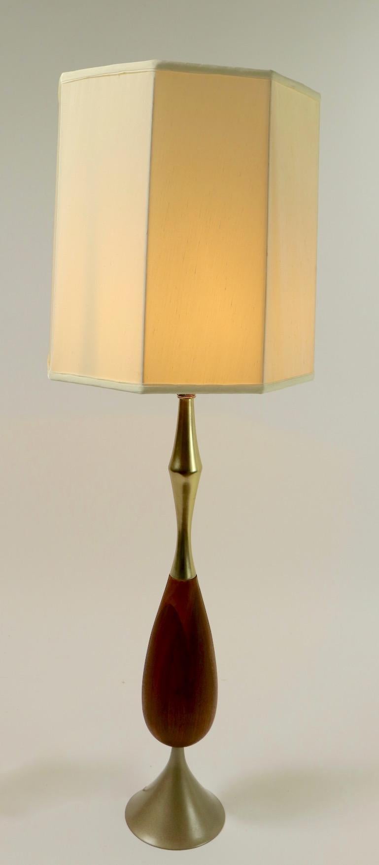 Mid Century Table Lamp by Gerald Thurston For Sale 1