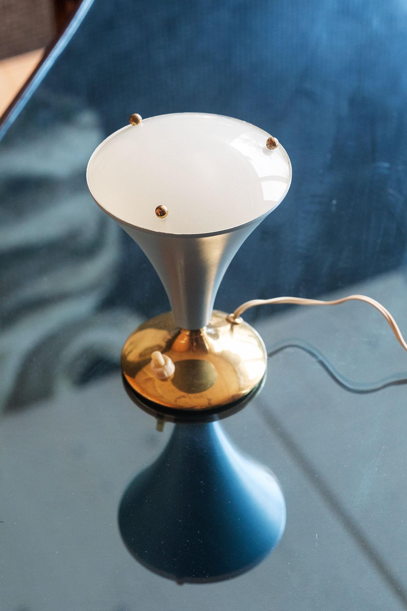 Metal Mid-century Table Lamp by Gilardi & Barzaghi, Italy For Sale