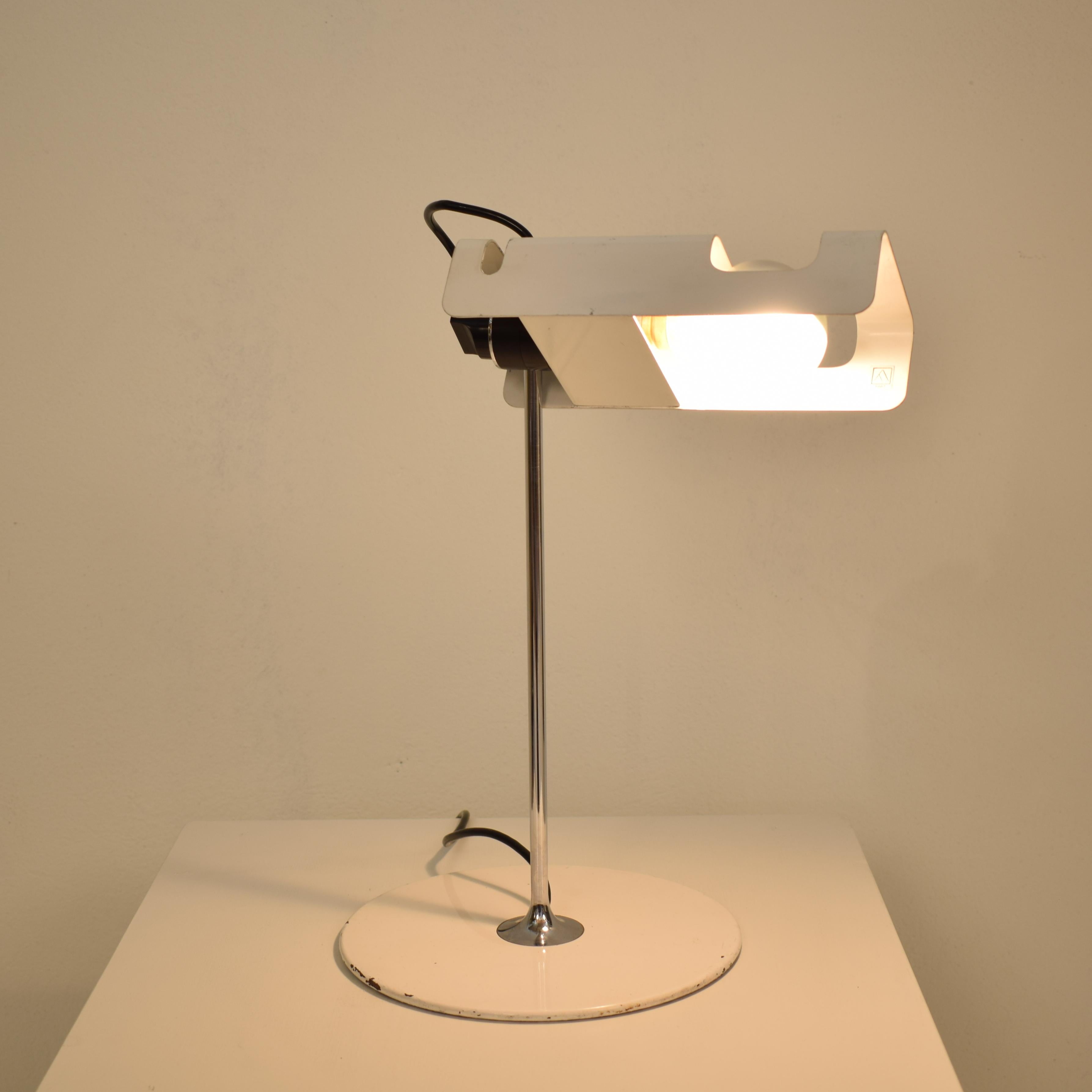 Metal Midcentury Table Lamp by Joe Colombo Model #291 Spider in White for Oluce, 1970