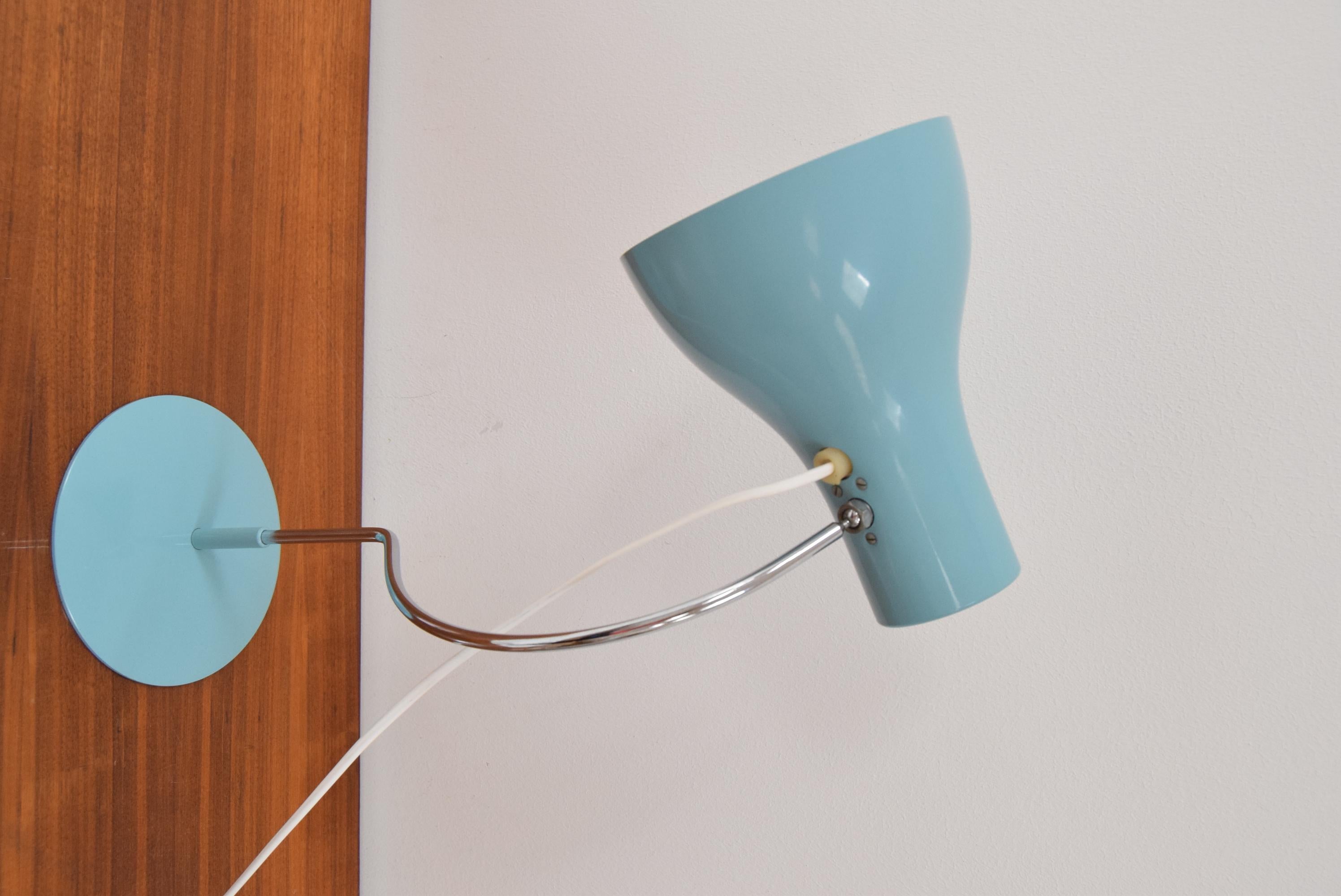 Metal Mid-Century Table Lamp by Josef Hurka for Napako, 1960's For Sale
