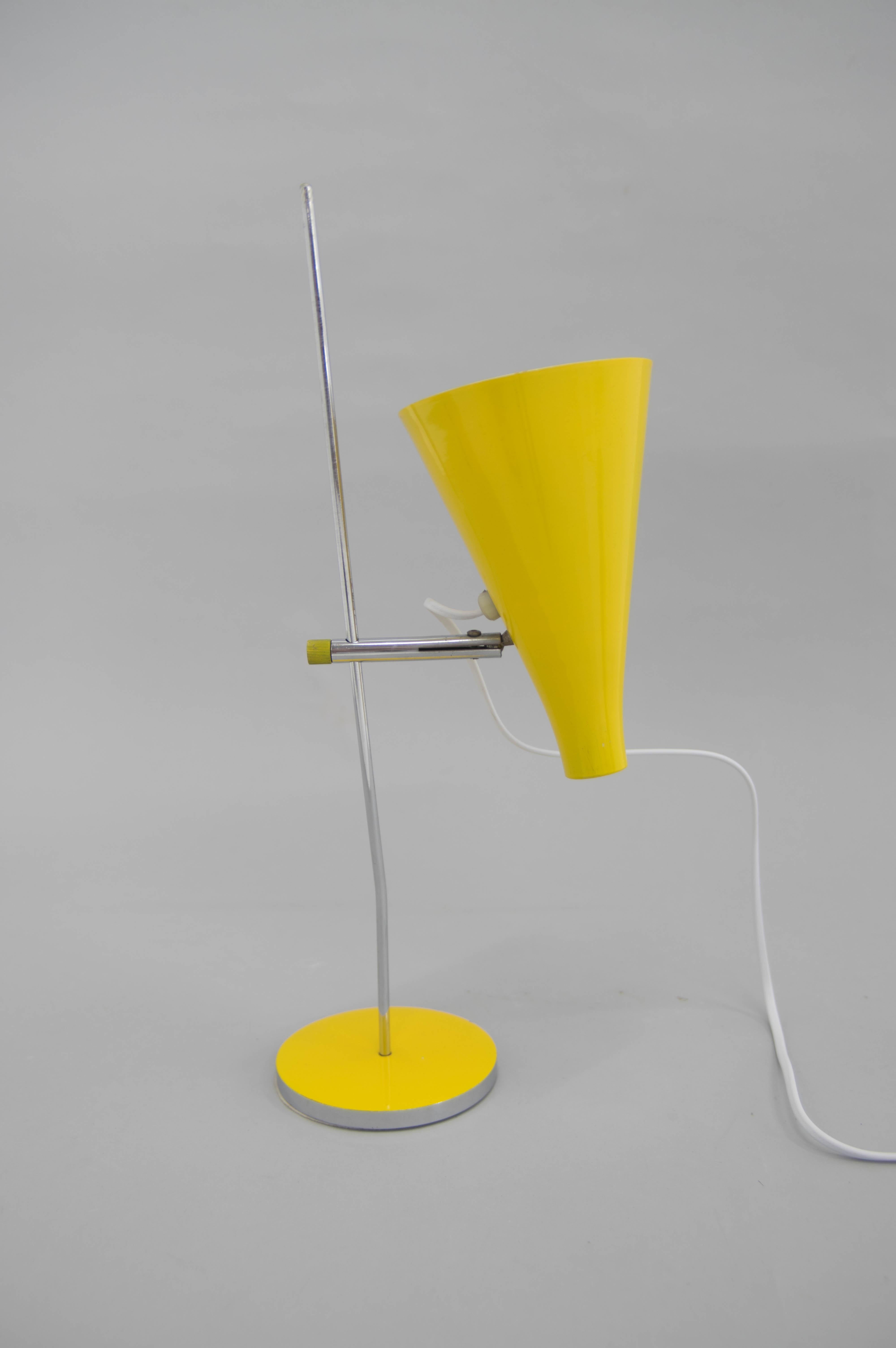 Metal Mid-Century Table Lamp by Josef Hůrka for Napako, 1960's For Sale