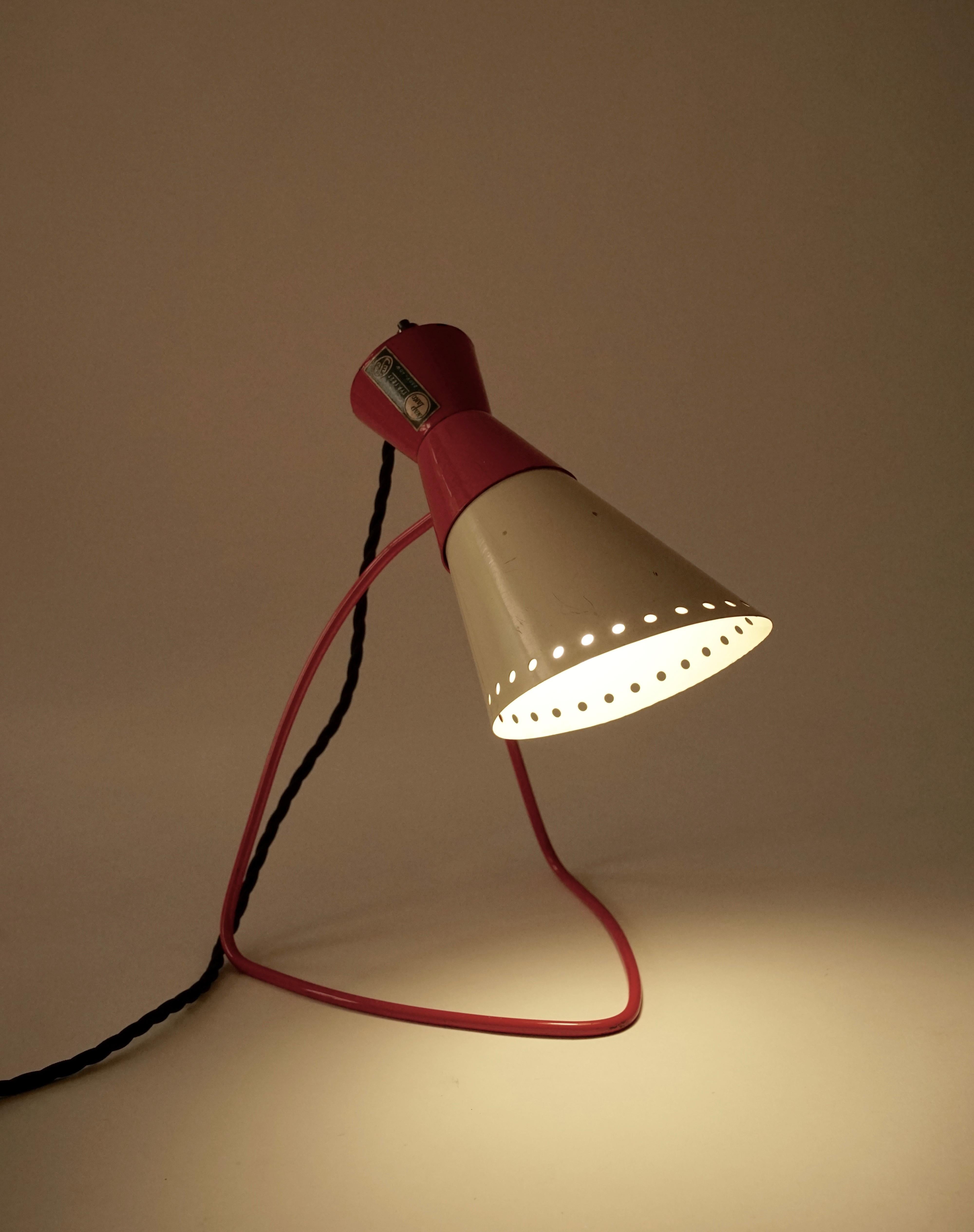 Metal Midcentury Table Lamp by Josef Hurka For Sale