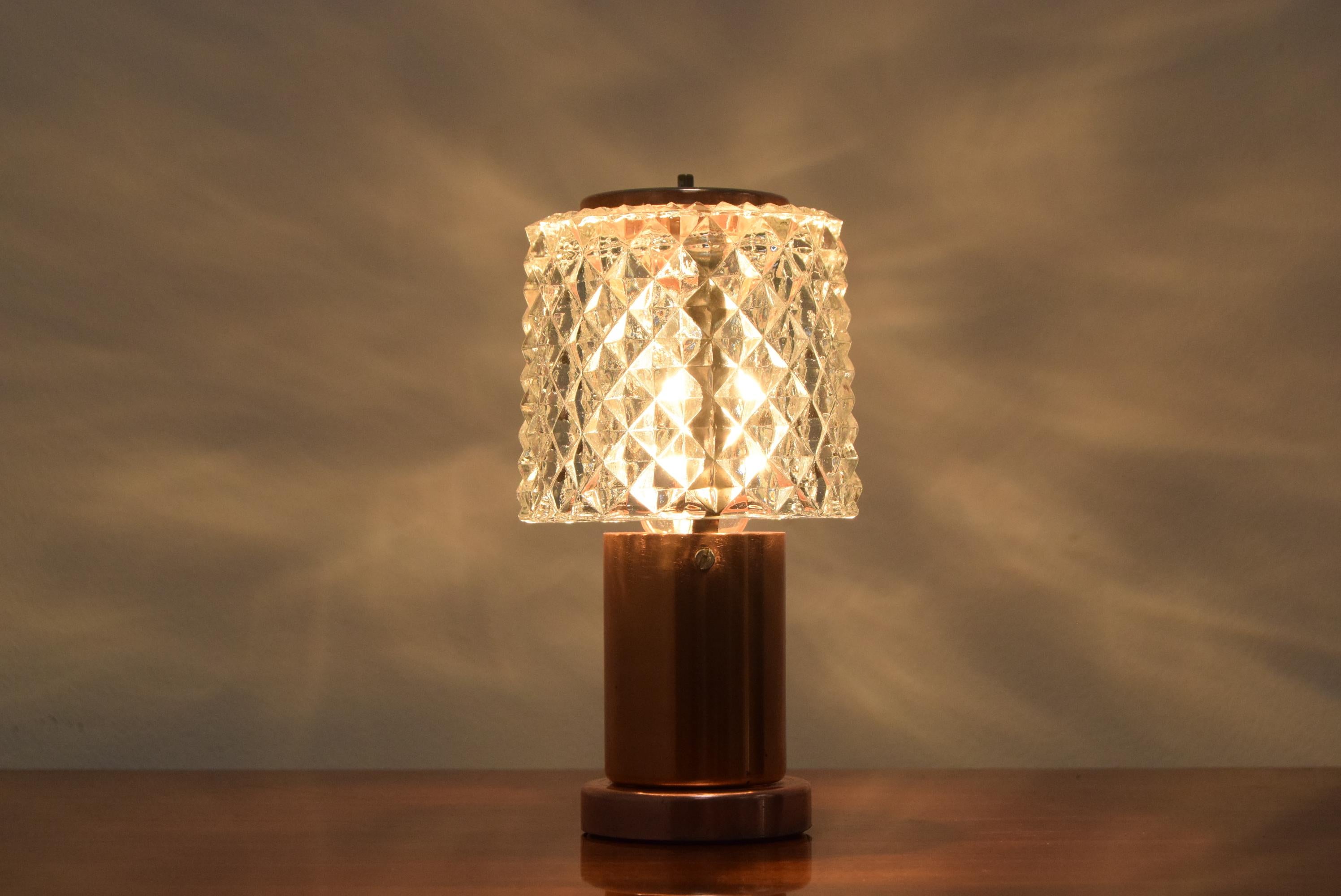 Czech Mid-Century Table Lamp by Kamenicky Senov, Preciosa, 1970’s For Sale