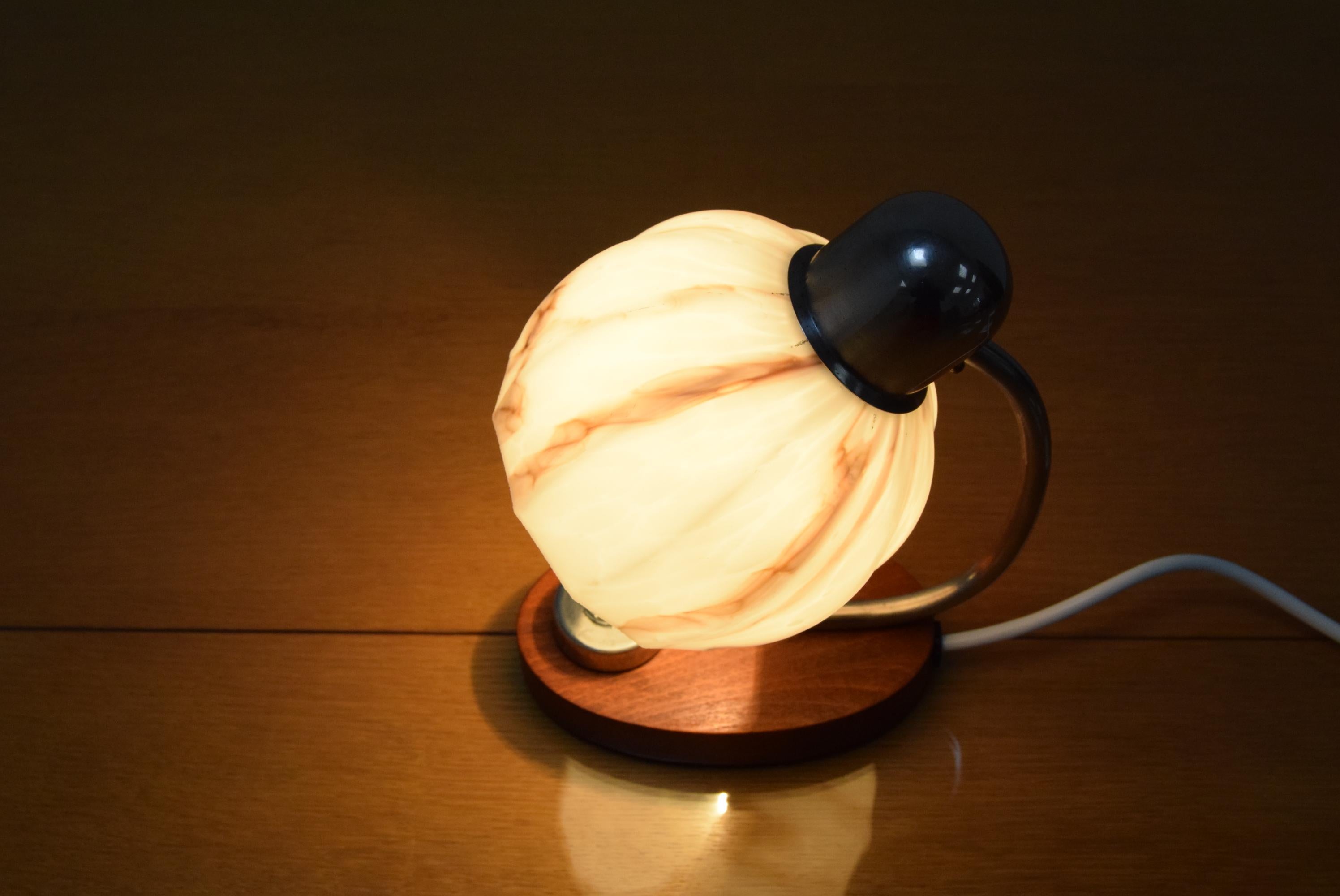 Glass Mid-Century Table Lamp by Napako, 1950‘s