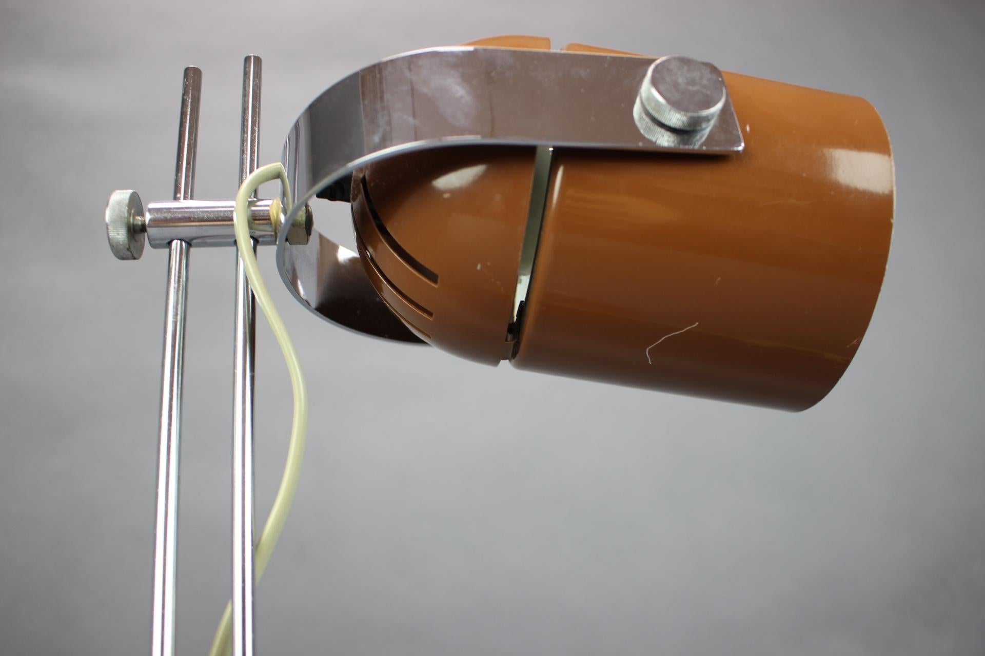 Metal Mid-Century Table Lamp by Stanislav Indra, Czechoslovakia, 1970s For Sale