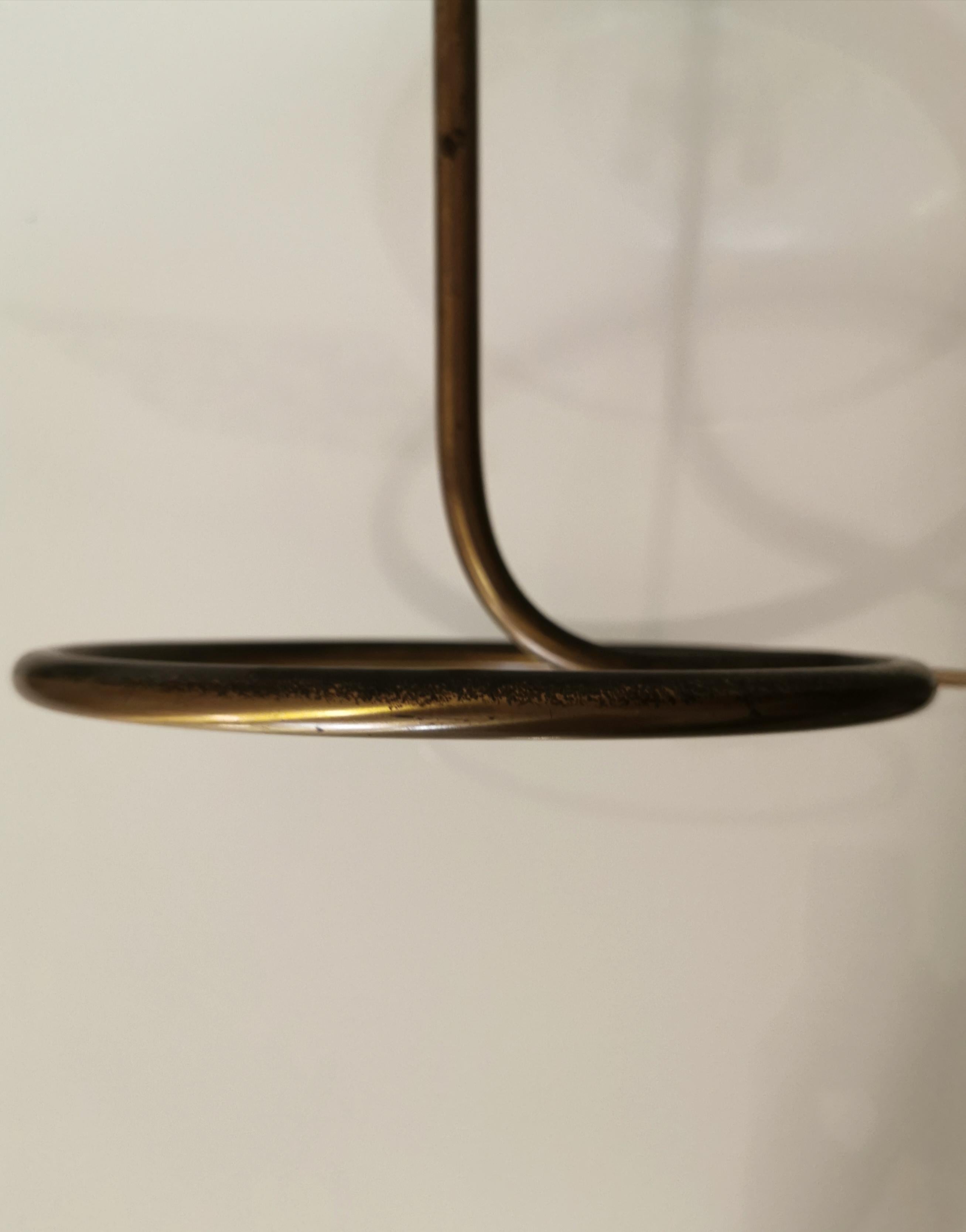Mid Century Table Lamp by Stilux Brass White Plexiglass Aluminum, Italy, 1950s 9