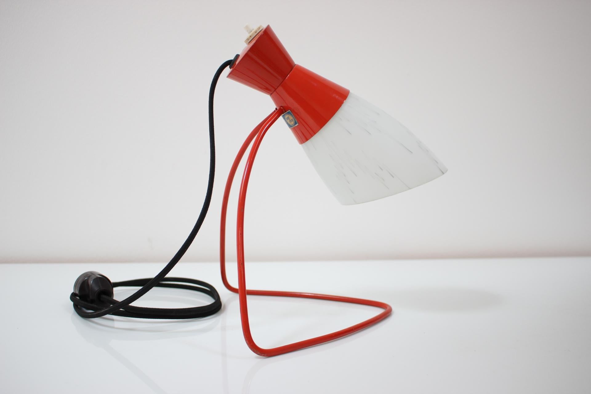 Metal Mid-Century Table Lamp Designed by Josef Hurka for Napako, 1960s For Sale