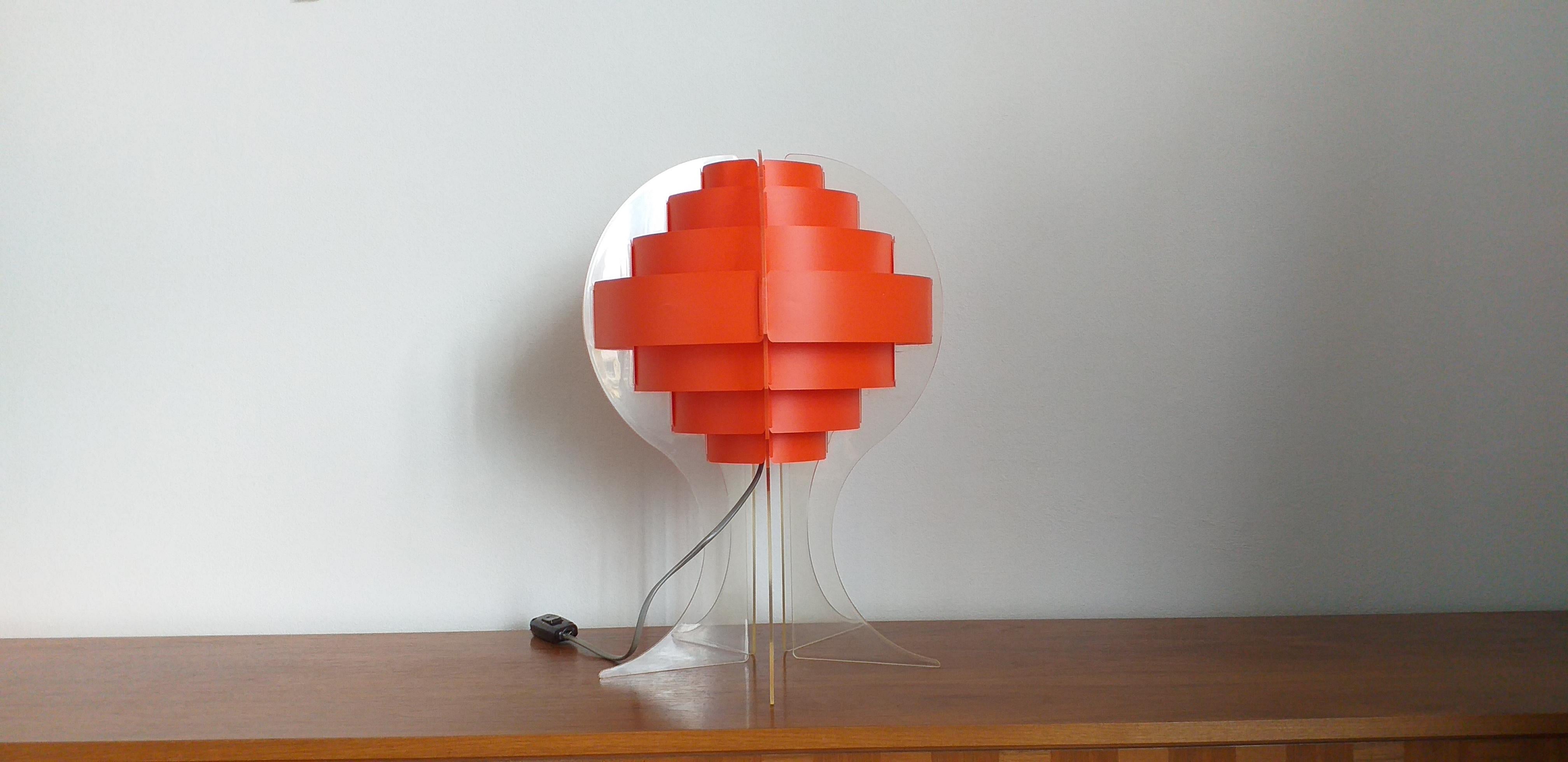 Late 20th Century Midcentury Table Lamp Designed by Preben Jacobsen & Flemming Brylle, 1970s