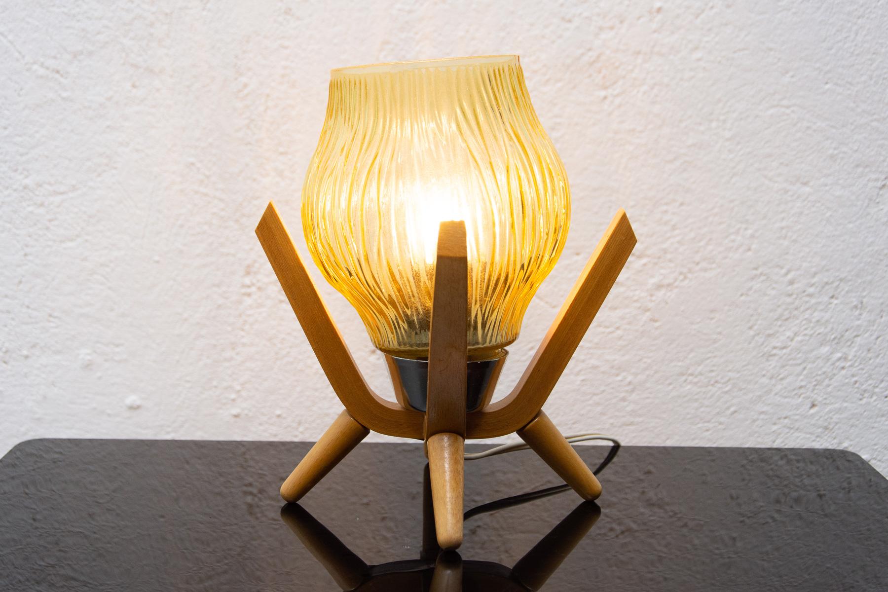 Mid Century Table Lamp from Drevo Humpolec, Czechoslovakia, 1960´s For Sale 5