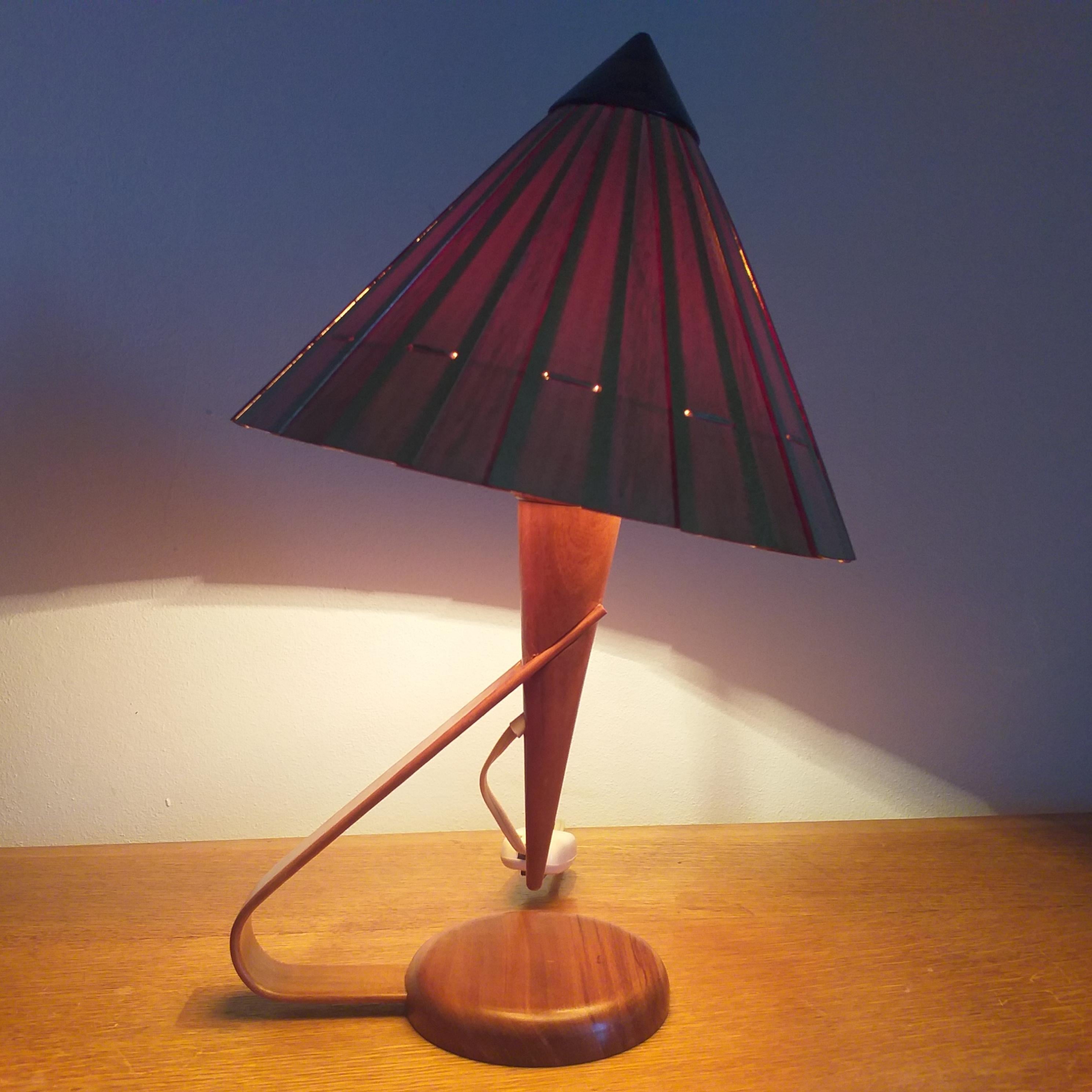 Midcentury Table Lamp from Veneer, 1950s 4