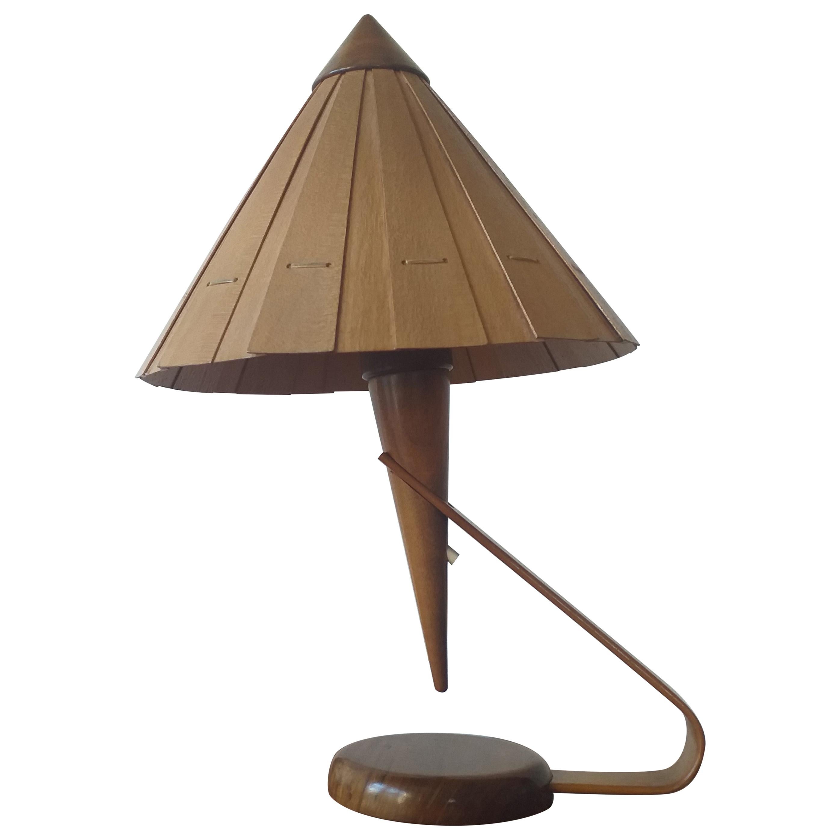 Midcentury Table Lamp from Veneer, 1950s
