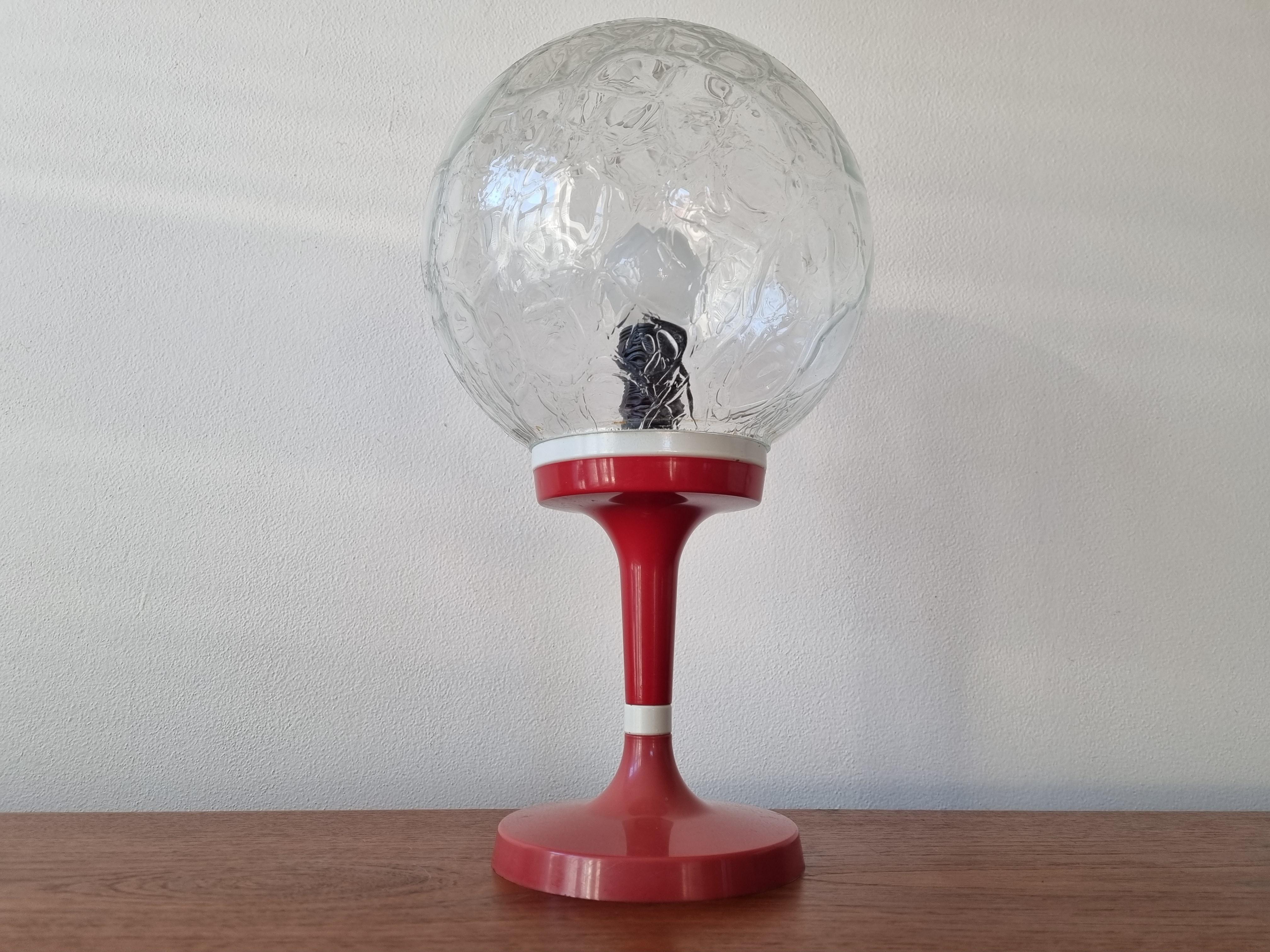 Glass Mid Century Table Lamp, Germany, 1970s For Sale