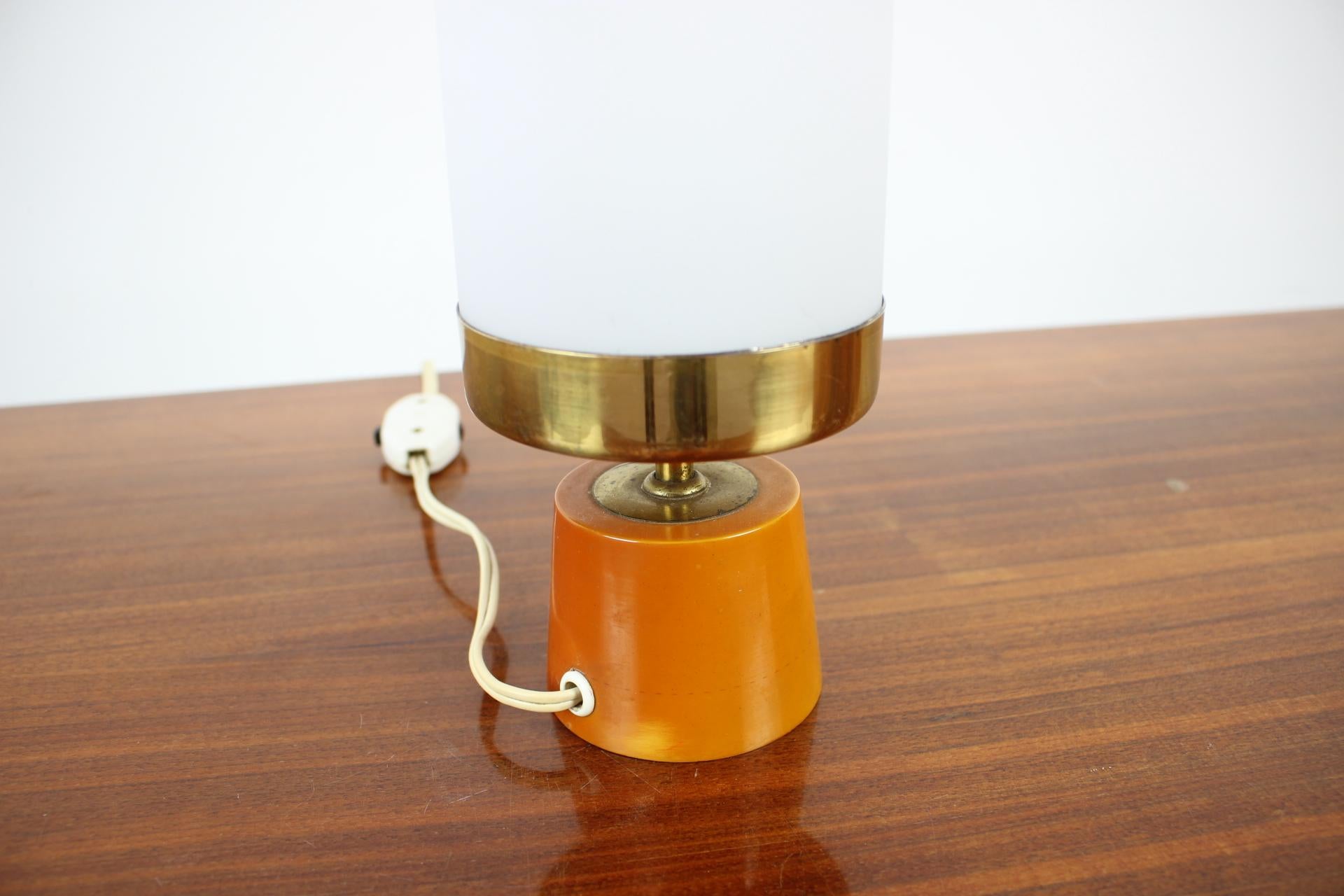 Glass Mid-Century Table Lamp, Germany, 1970s For Sale