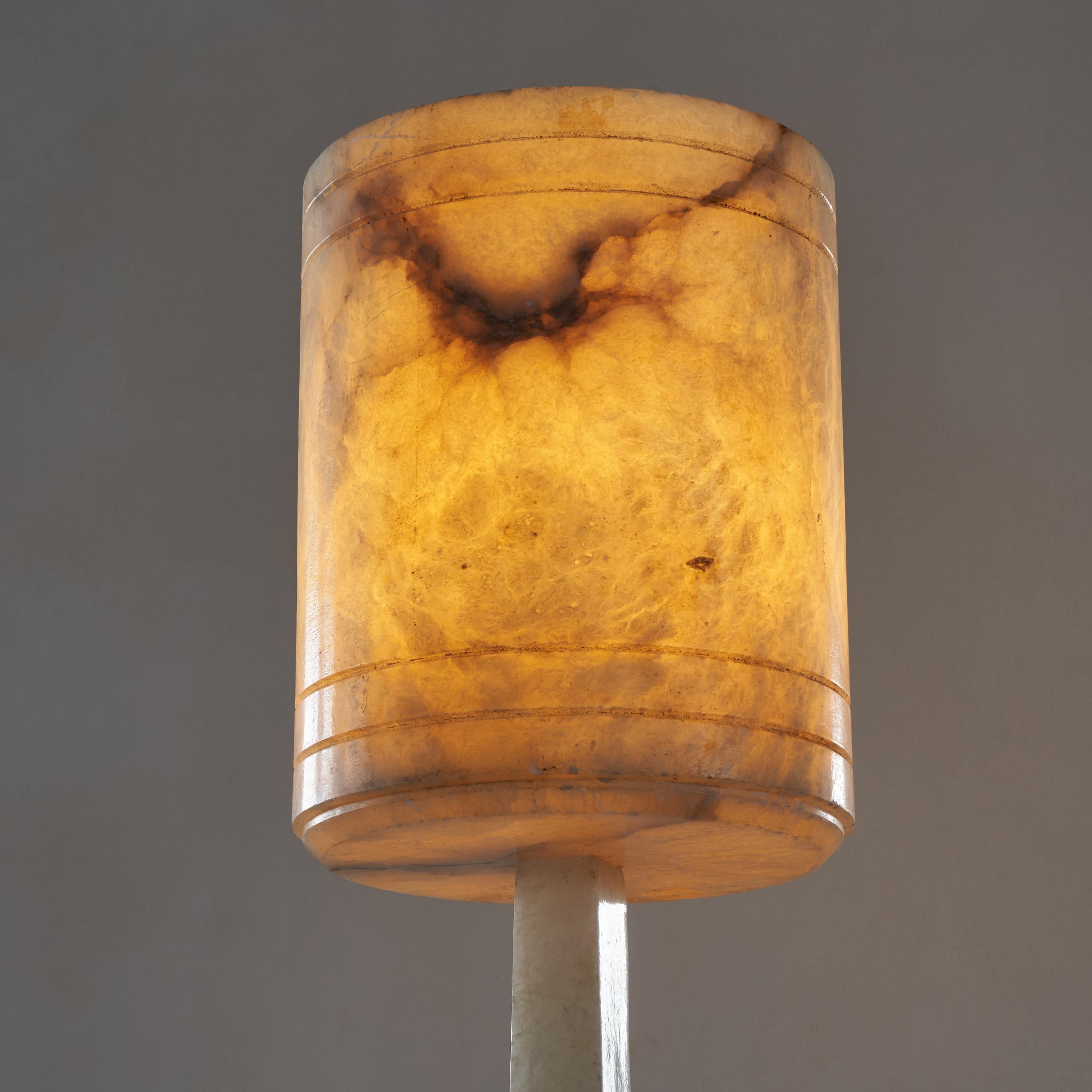 Mid-Century Modern Lampe de table mi-siècle en albâtre 1960s