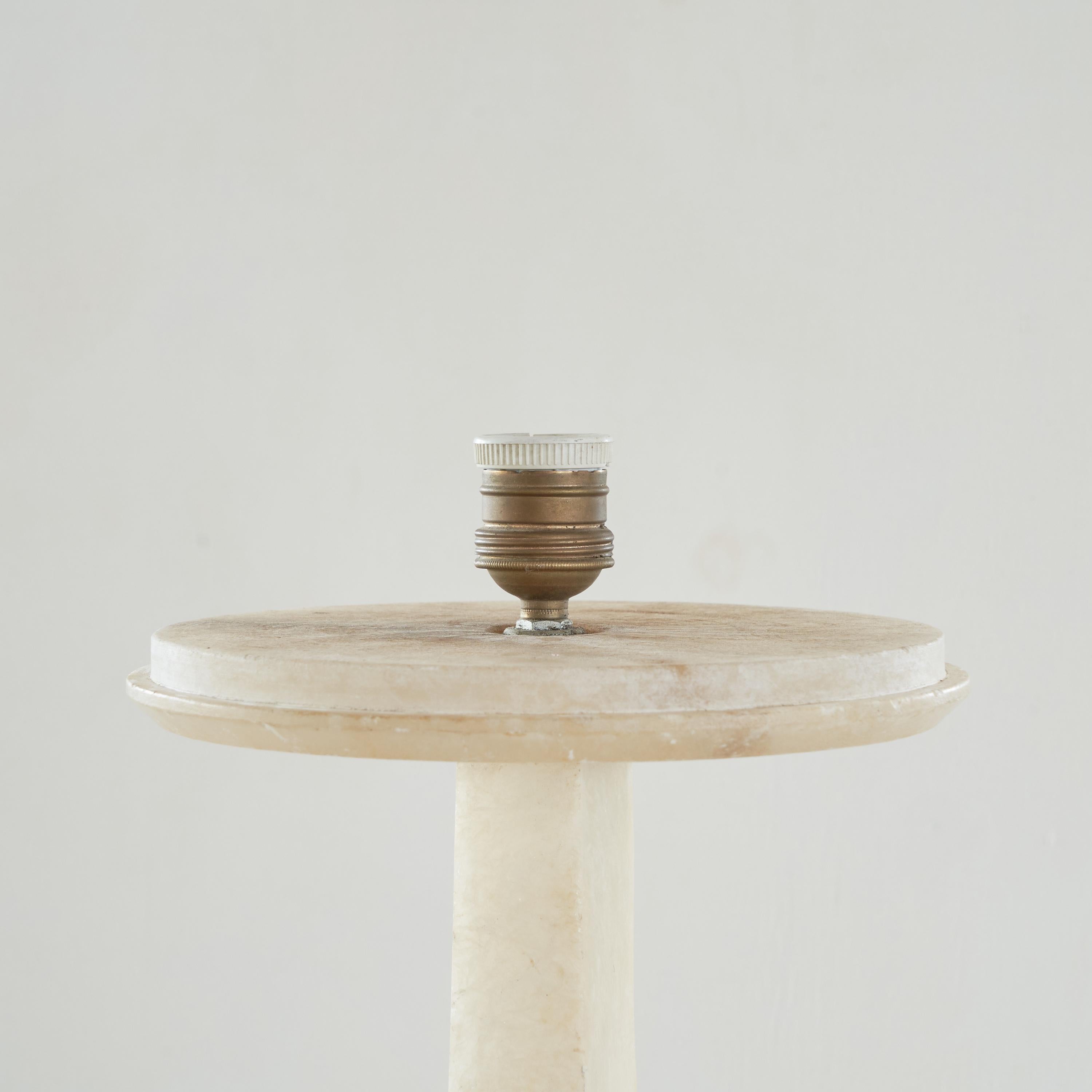 Lampe de table mi-siècle en albâtre 1960s 1