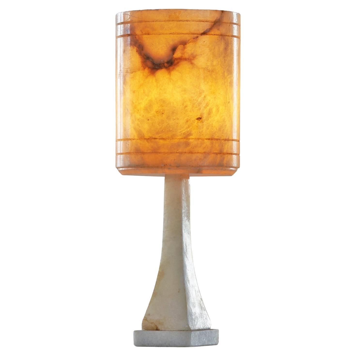 Lampe de table mi-siècle en albâtre 1960s
