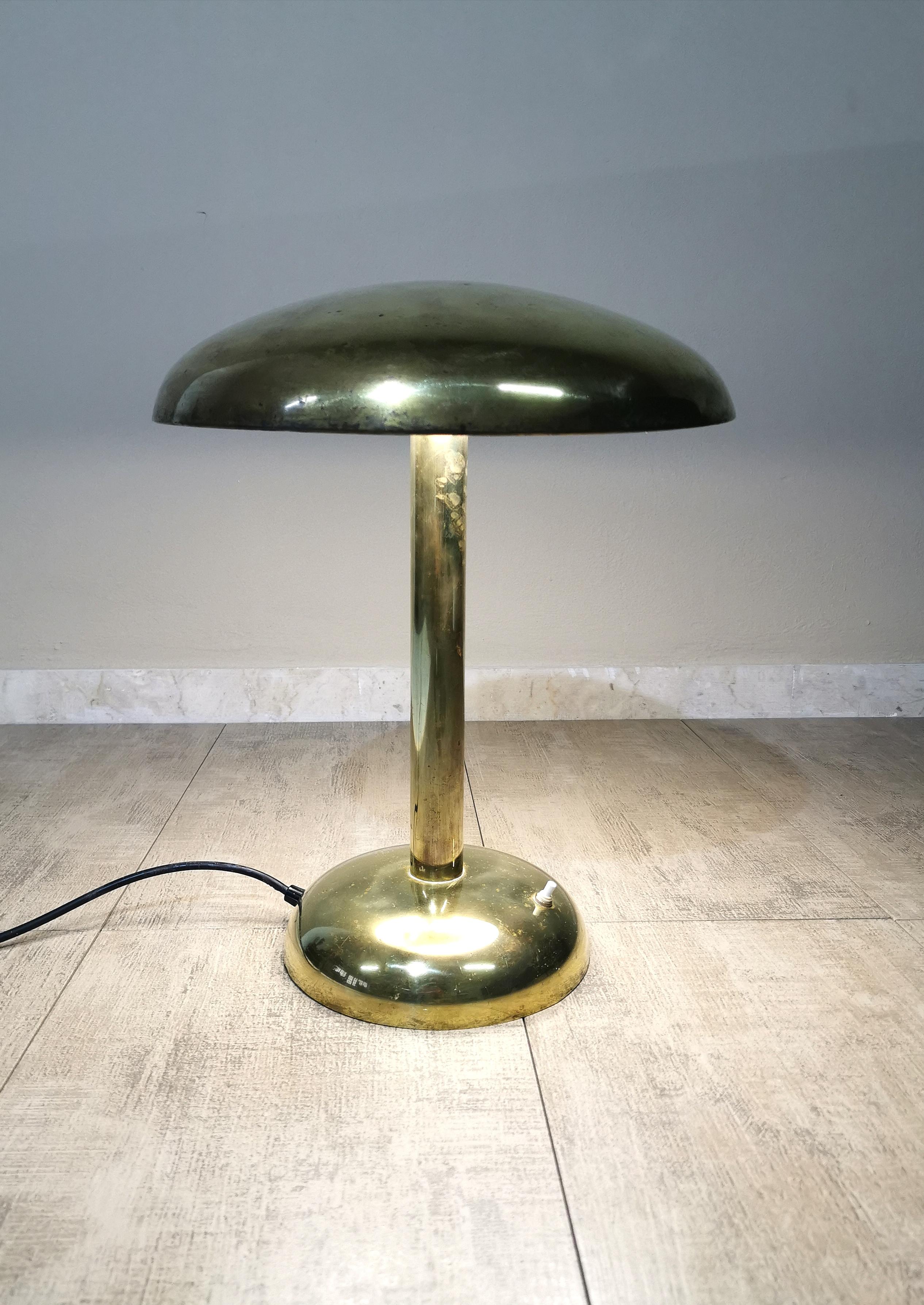  Mid Century Table Lamp Lighting Brass 1 light Italian Design 1940s 6