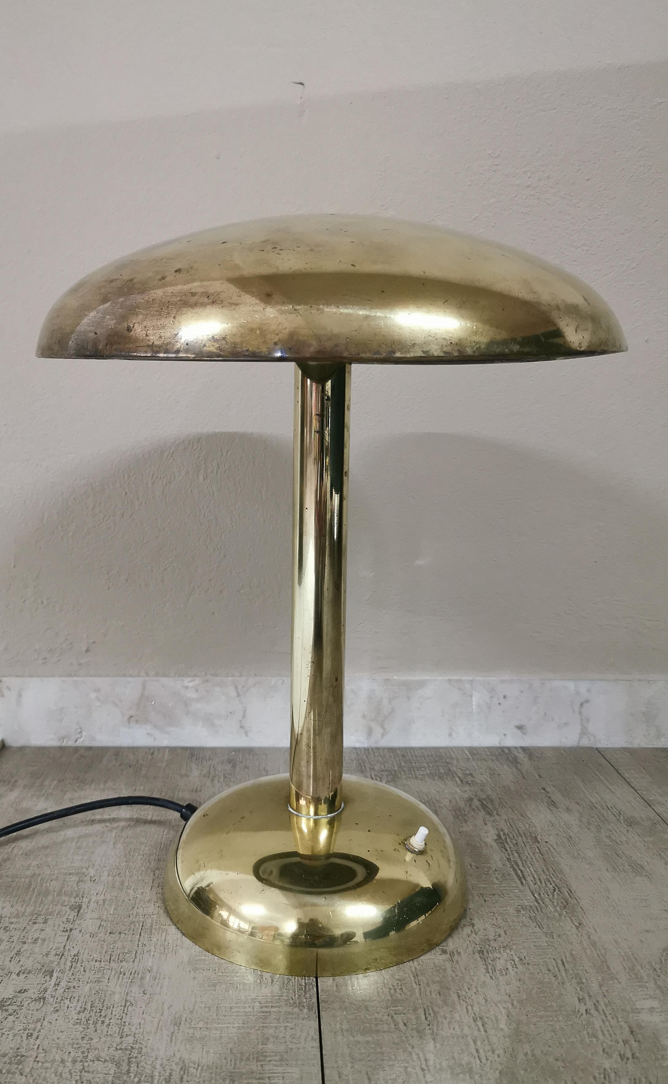 Mid-Century Modern  Mid Century Table Lamp Lighting Brass 1 light Italian Design 1940s
