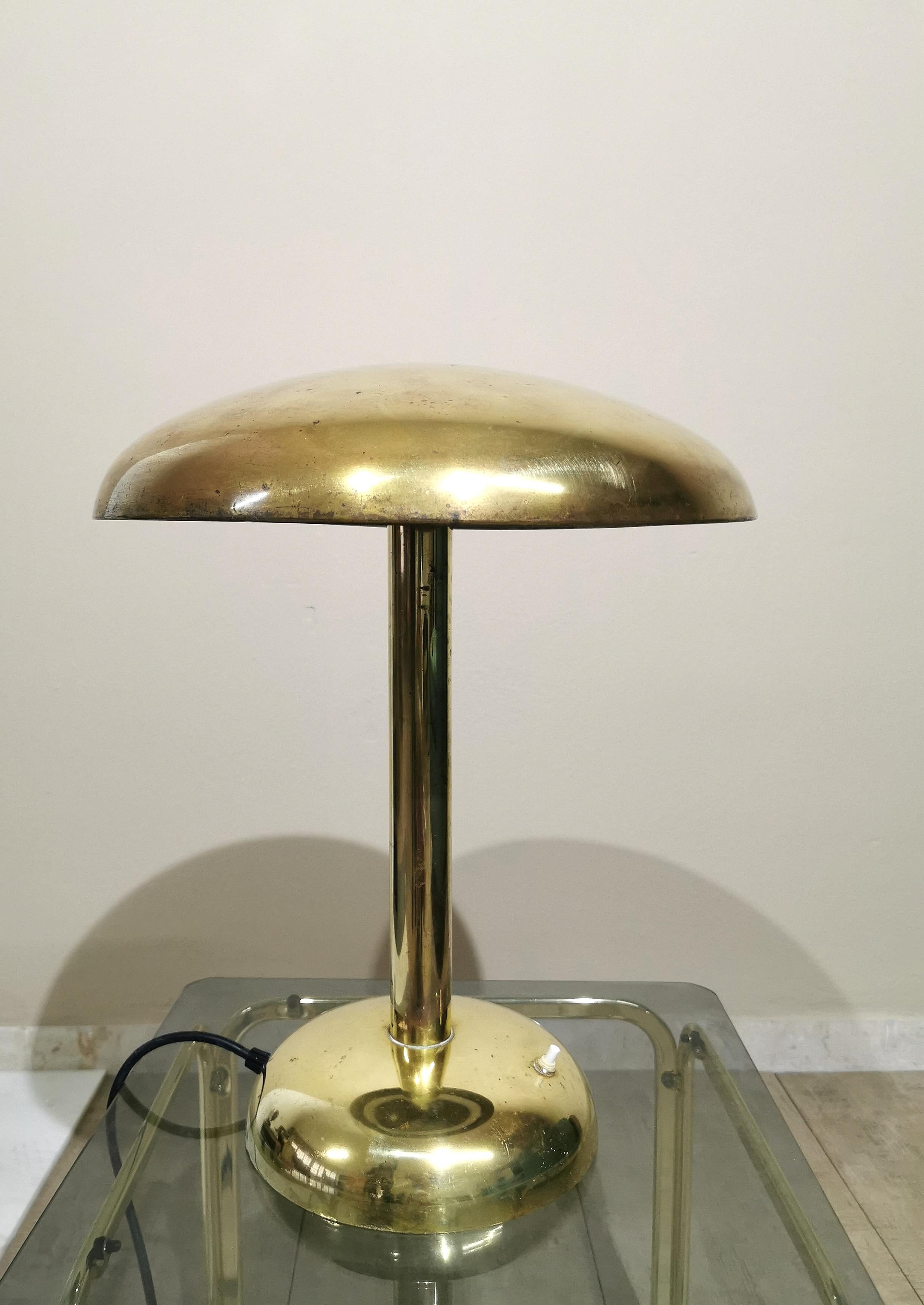 20th Century  Mid Century Table Lamp Lighting Brass 1 light Italian Design 1940s