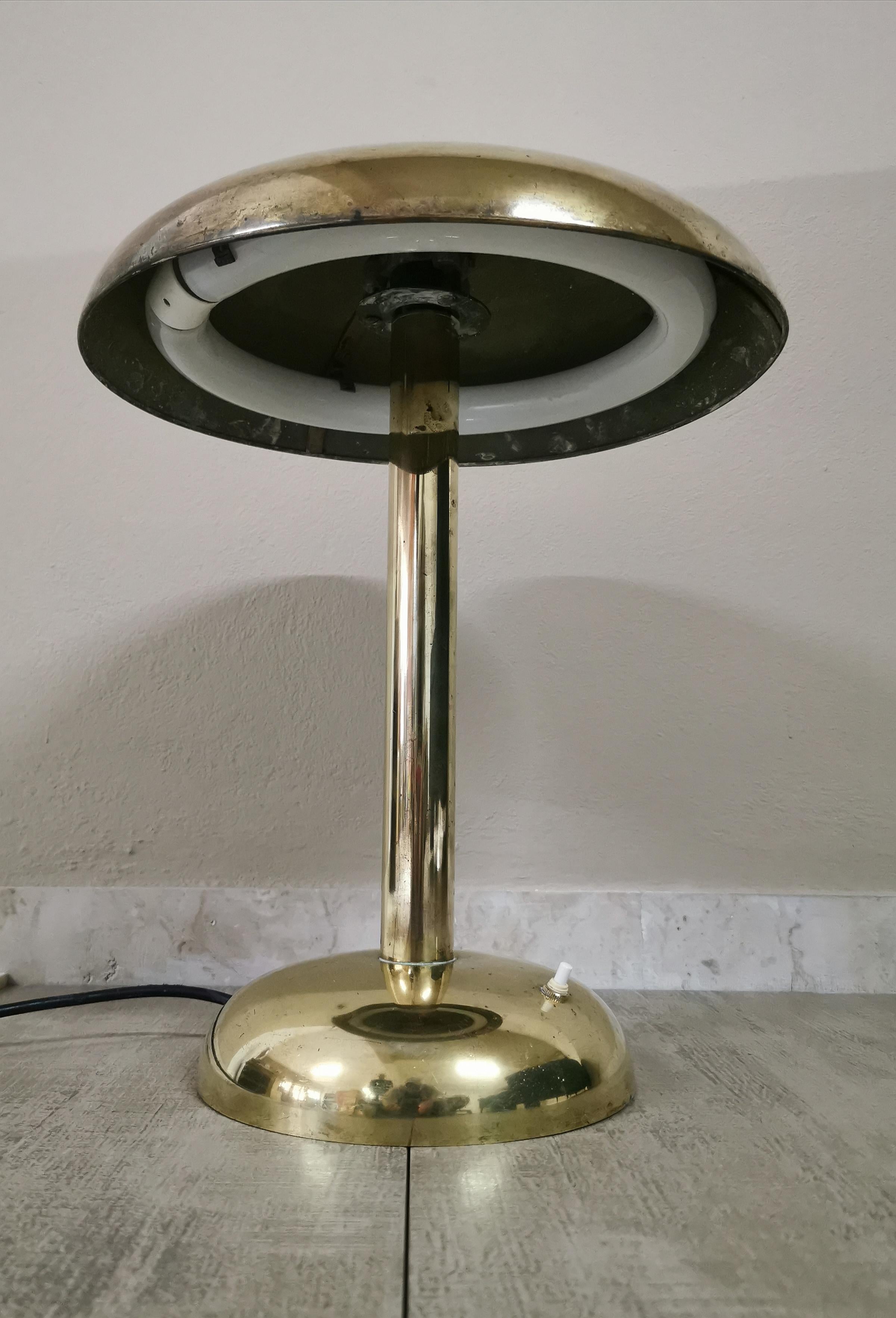  Mid Century Table Lamp Lighting Brass 1 light Italian Design 1940s 2