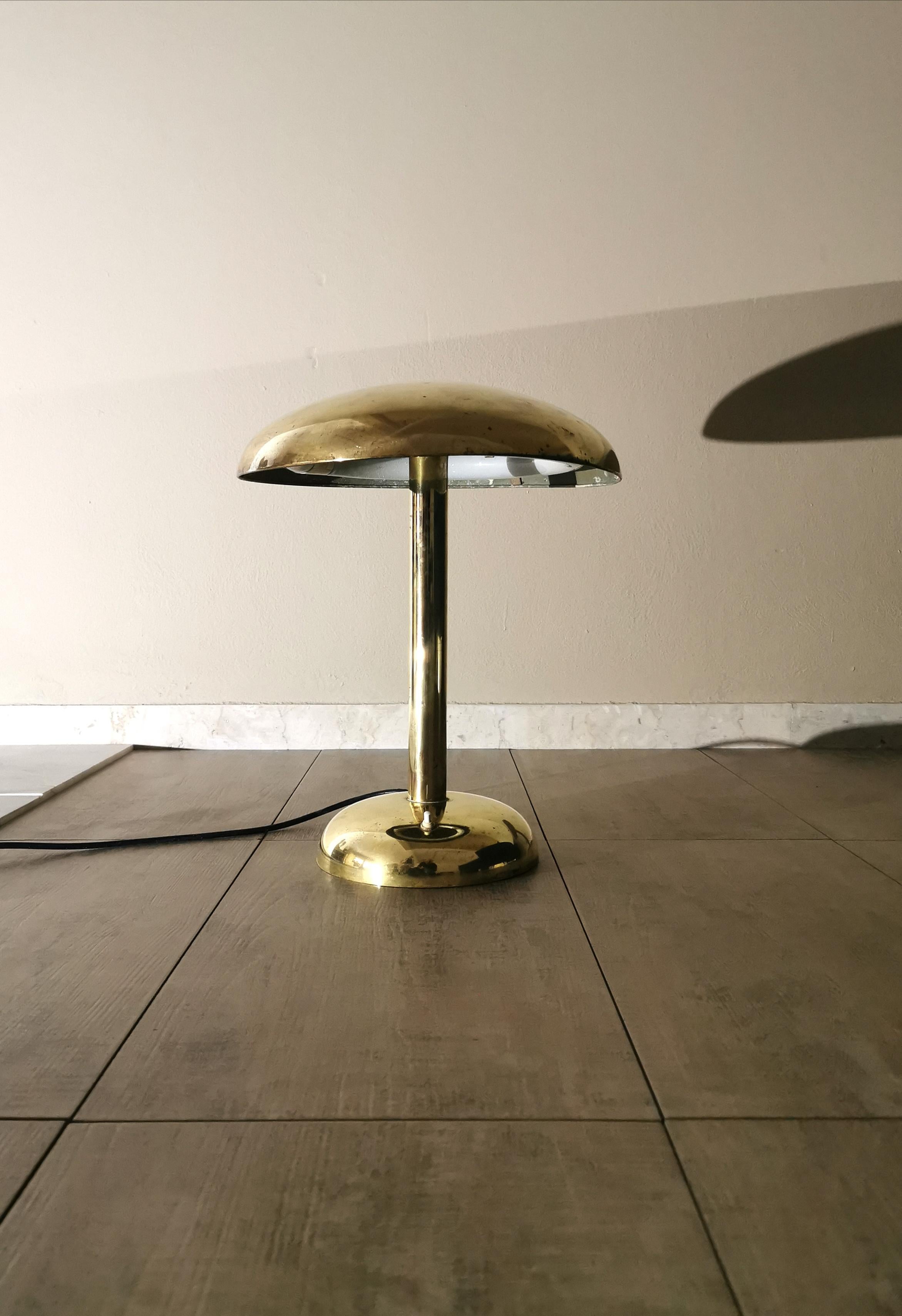  Mid Century Table Lamp Lighting Brass 1 light Italian Design 1940s 3