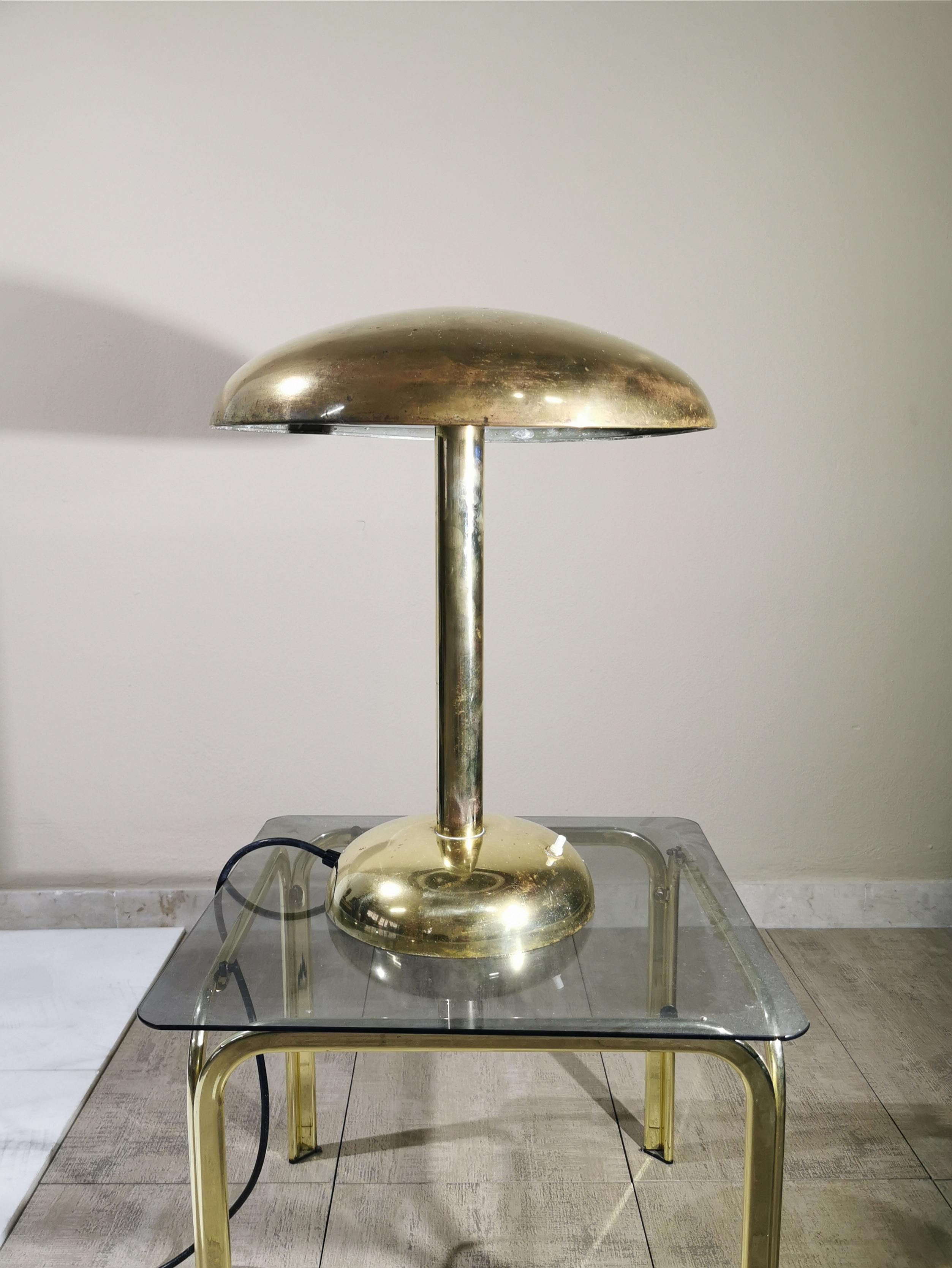 Mid Century Table Lamp Lighting Brass 1 light Italian Design 1940s 4