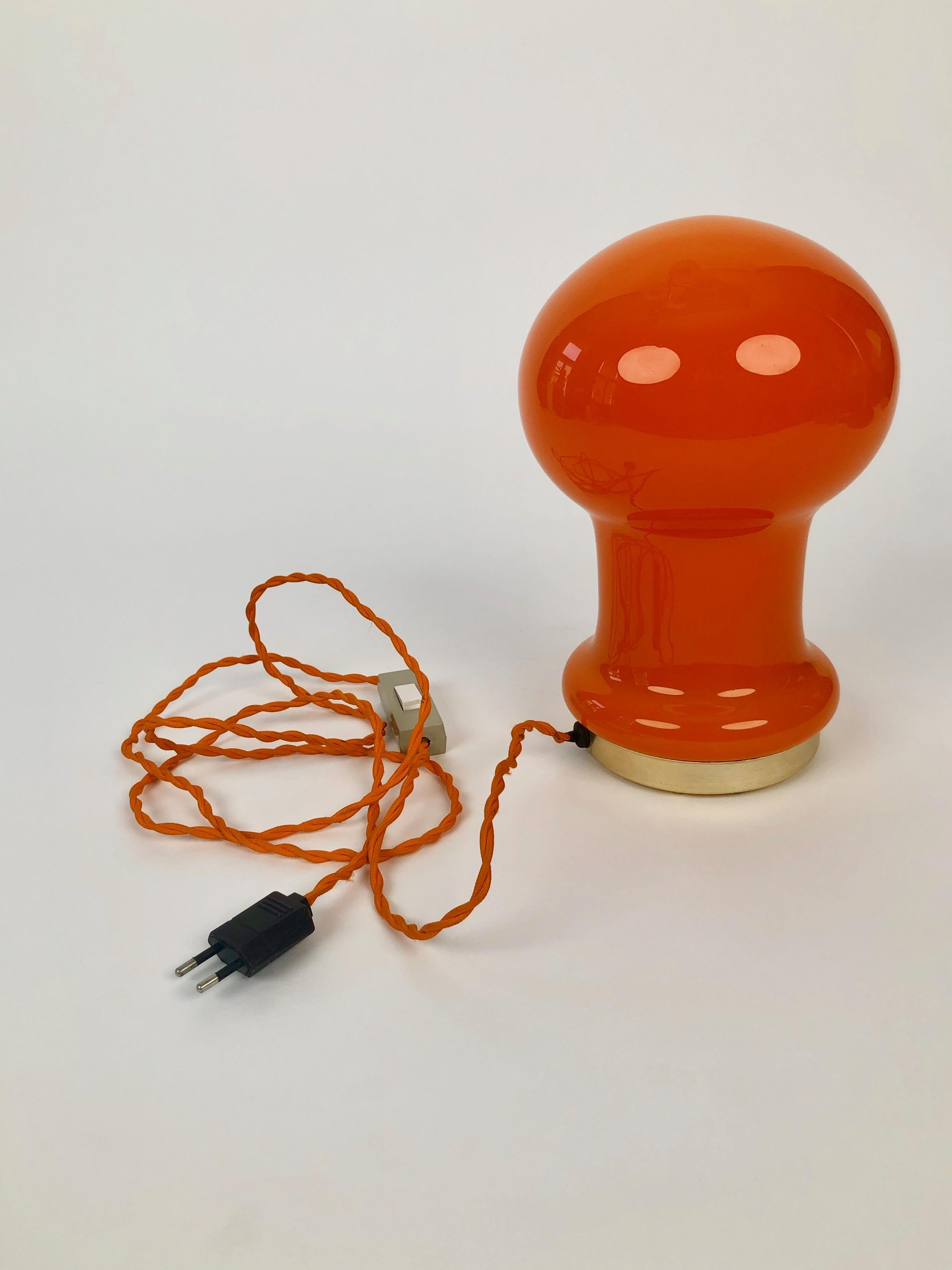 20th Century Mid-Century Table Lamp in Orange Opaline Glas, Designed by Stepan Tabery , 1970s