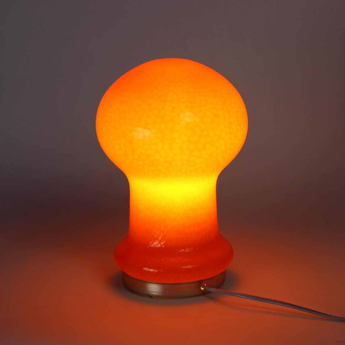Mid Century Table Lamp In Orange Opaline Glass By Stefan Tabery, Opp Jihlava, 19 For Sale 3