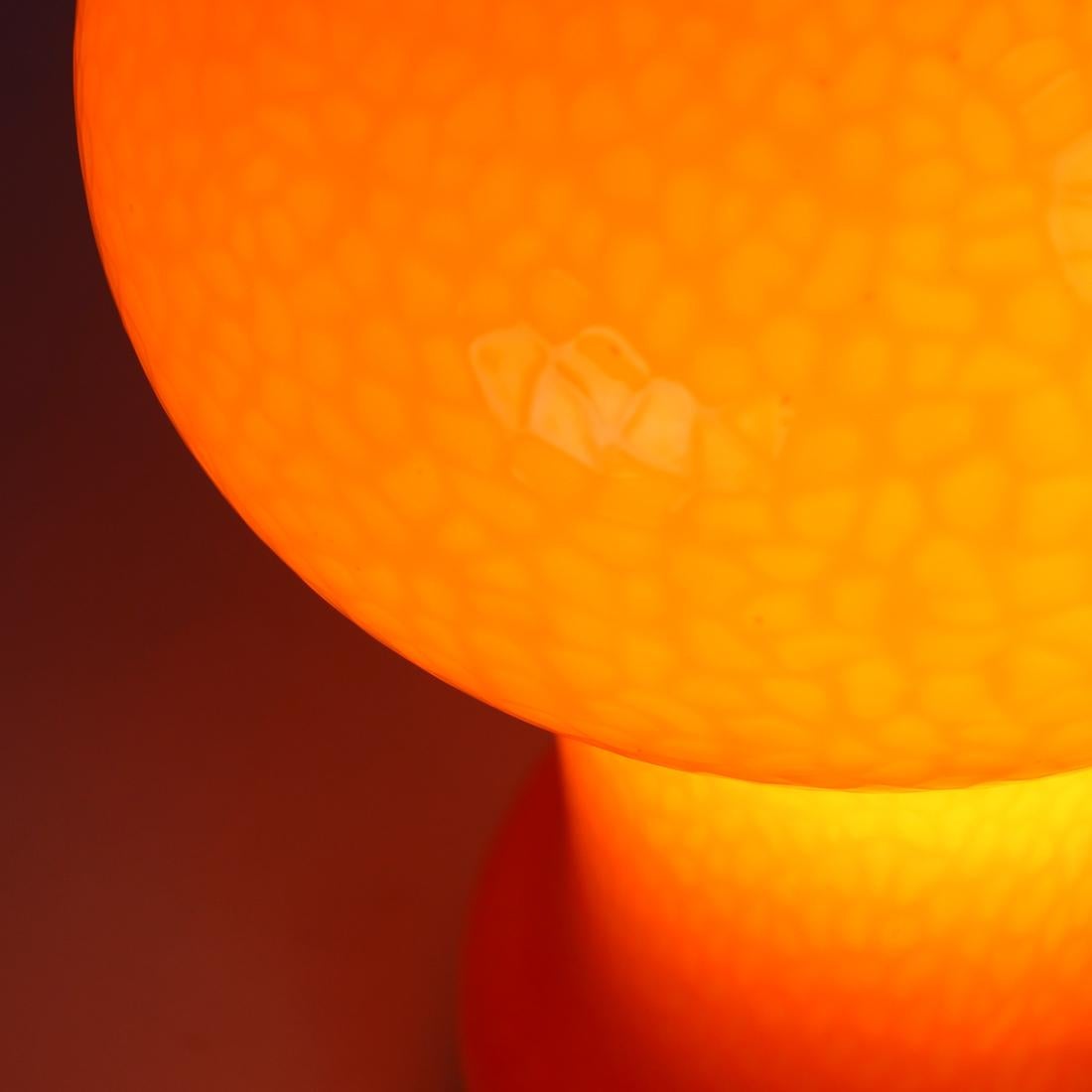 Mid Century Table Lamp In Orange Opaline Glass By Stefan Tabery, Opp Jihlava, 19 For Sale 4