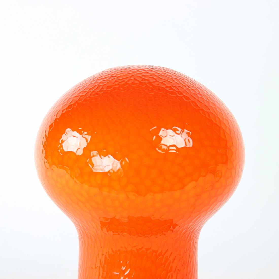 Mid-Century Modern Mid Century Table Lamp In Orange Opaline Glass By Stefan Tabery, Opp Jihlava, 19 For Sale