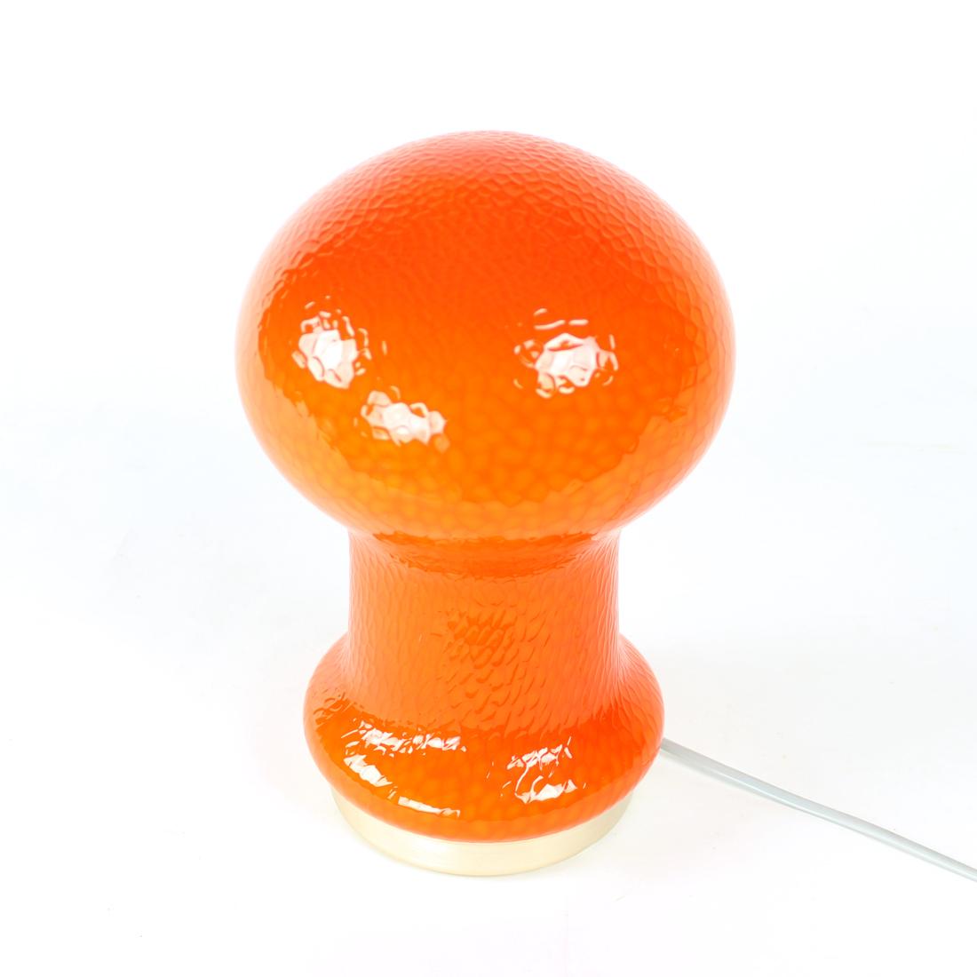 Mid-20th Century Mid Century Table Lamp In Orange Opaline Glass By Stefan Tabery, Opp Jihlava, 19 For Sale