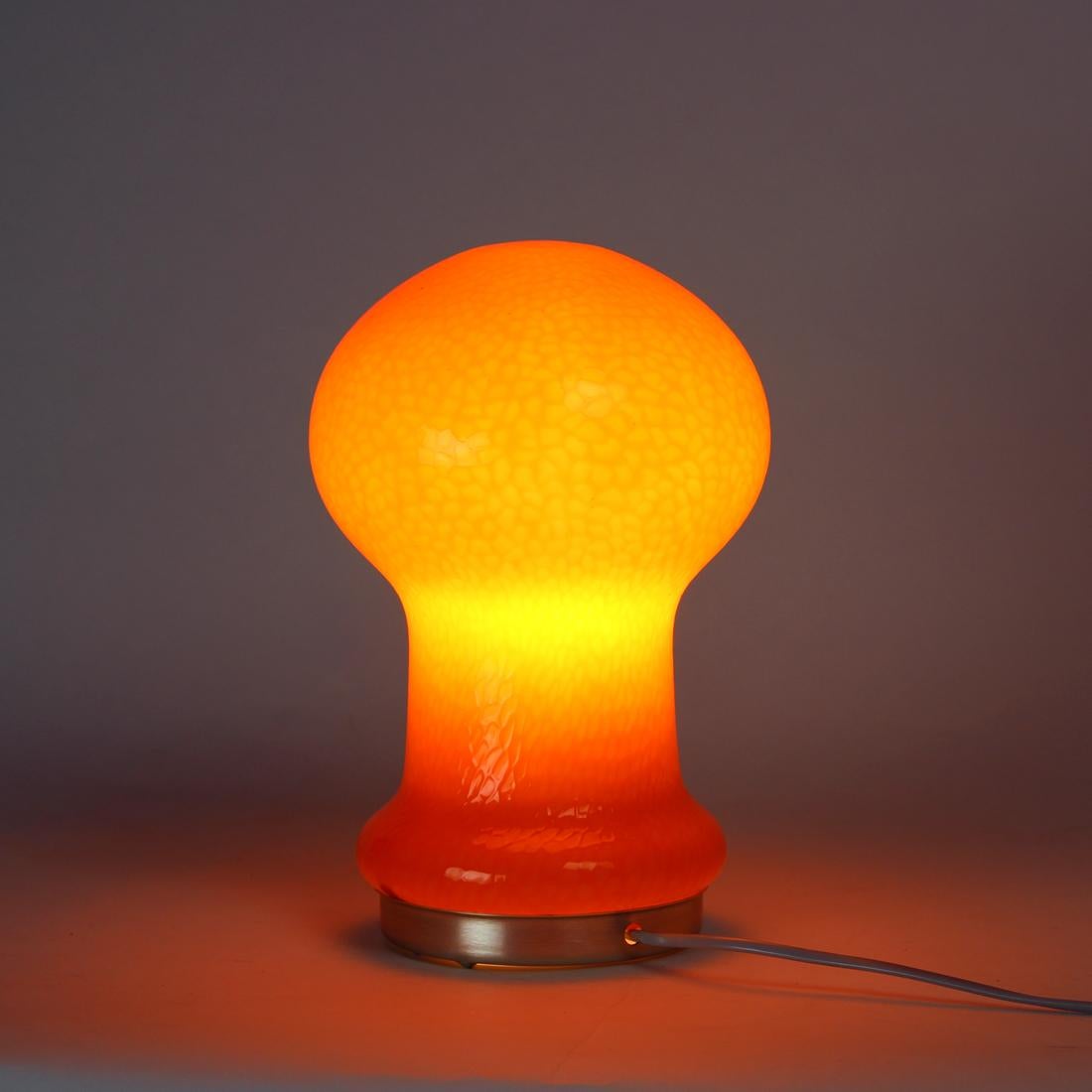Mid Century Table Lamp In Orange Opaline Glass By Stefan Tabery, Opp Jihlava, 19 For Sale 2