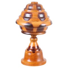 Vintage Mid-Century Table Lamp in Pine, Made in Denmark, 1940s