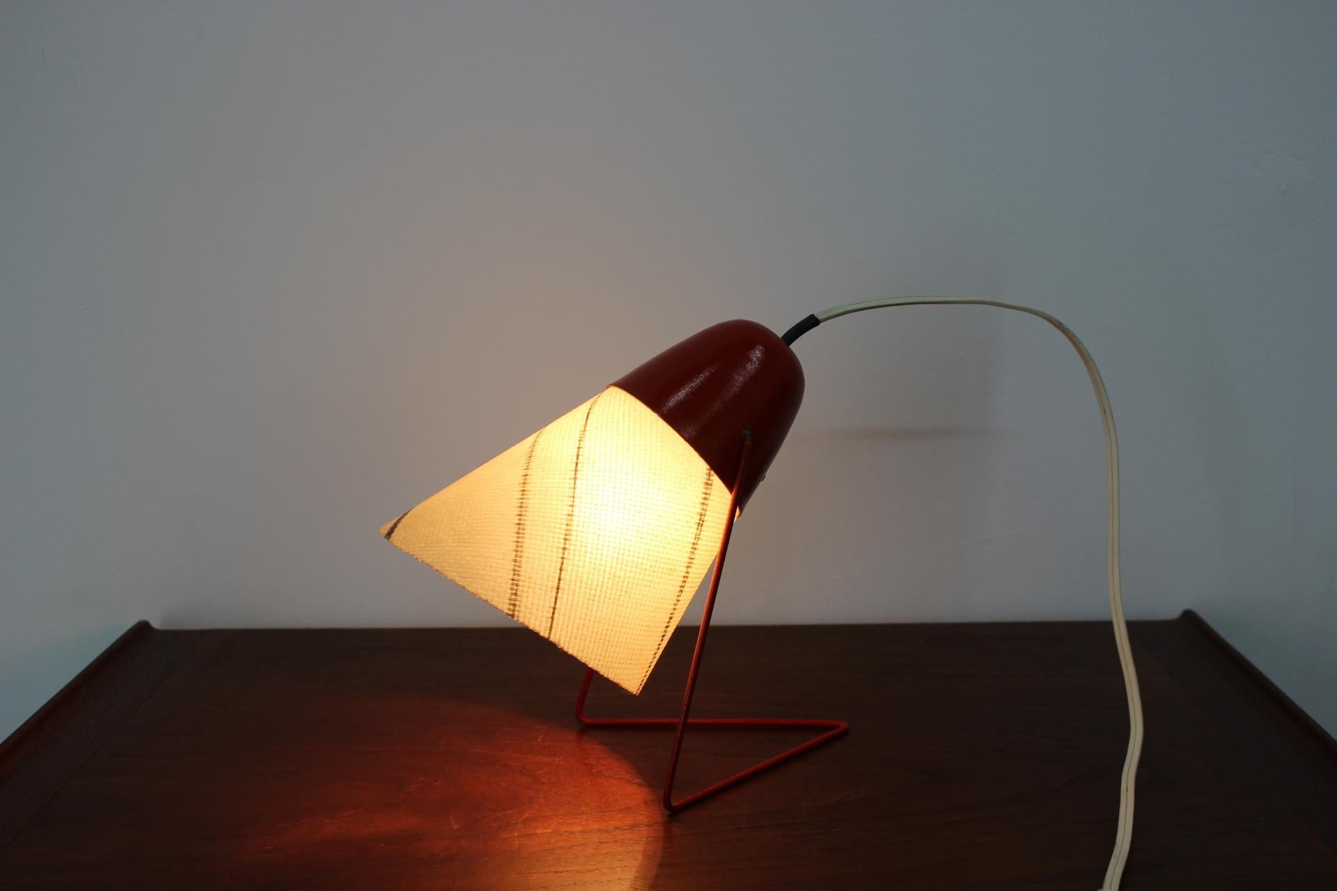 Metal Midcentury Table Lamp in Style of Helena Frantová, 1960s For Sale