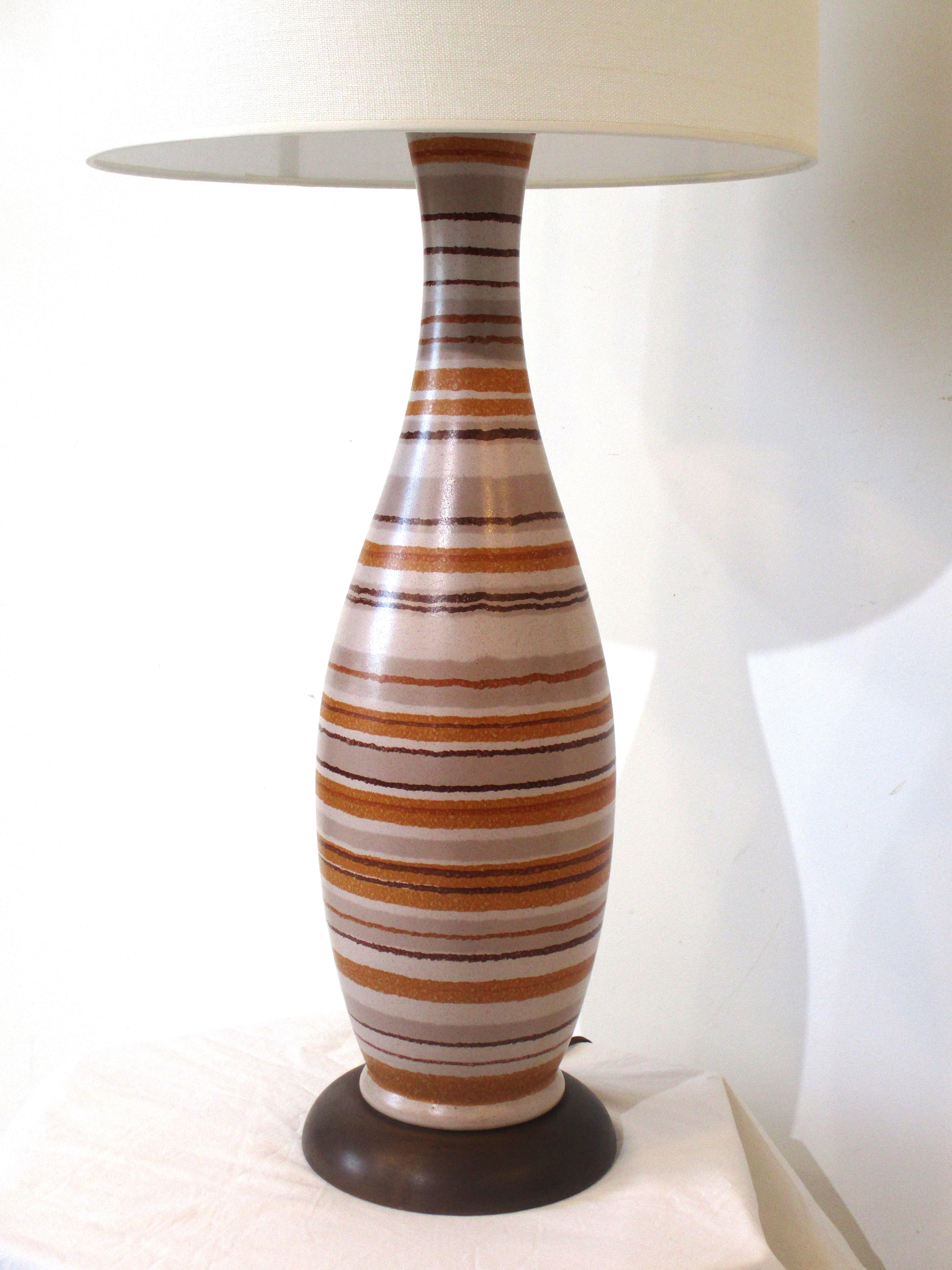 Mid-Century Modern Midcentury Table Lamp in the Style of Bitossi For Sale