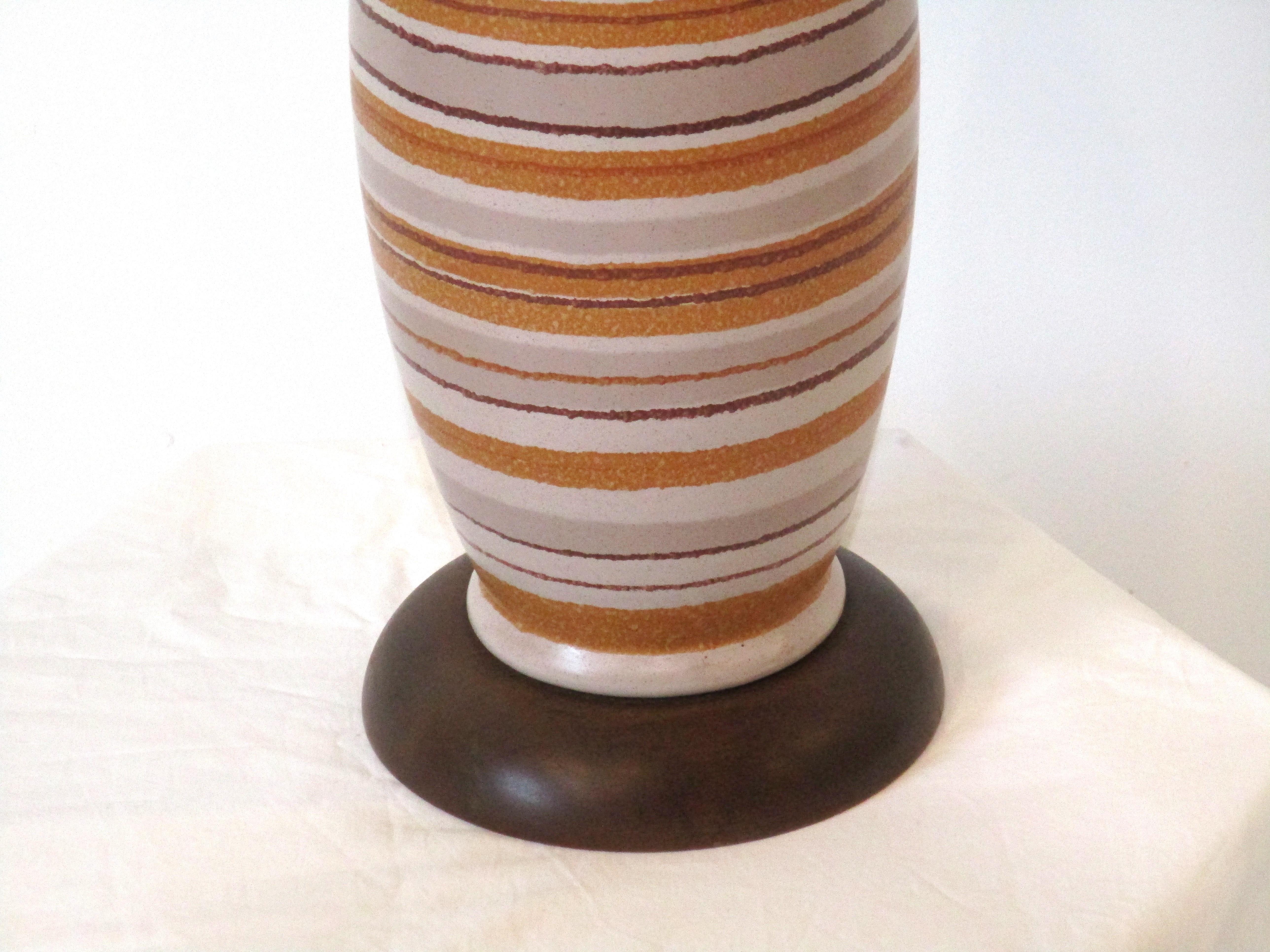 Ceramic Midcentury Table Lamp in the Style of Bitossi For Sale
