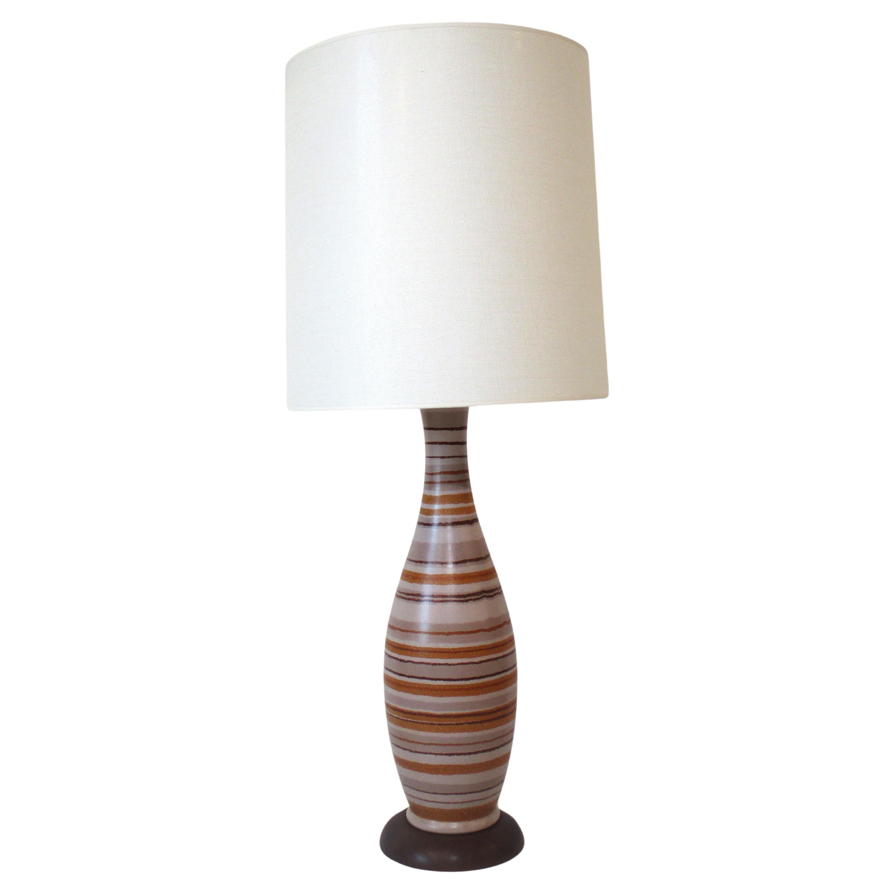 Midcentury Table Lamp in the Style of Bitossi For Sale