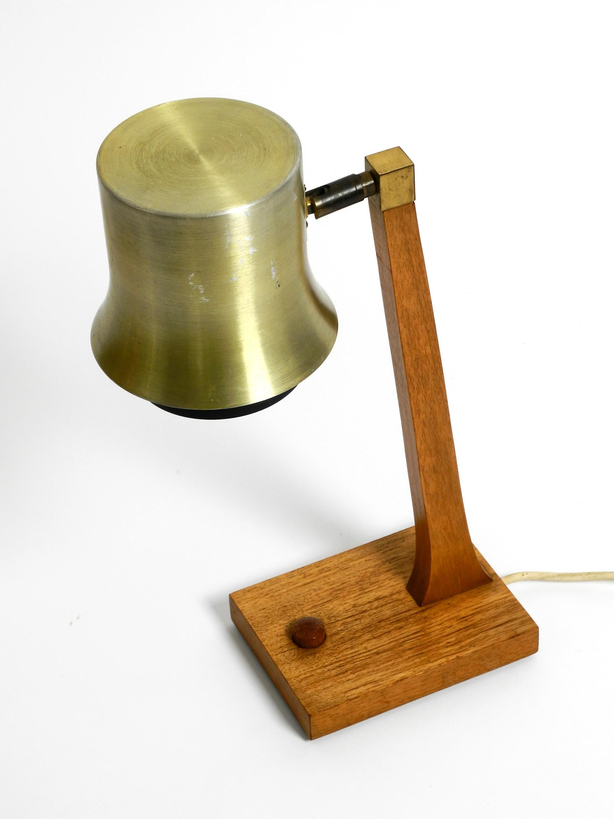 Mid-Century Table Lamp Made of Teak, with Aluminum Shade, Made in Denmark For Sale 11