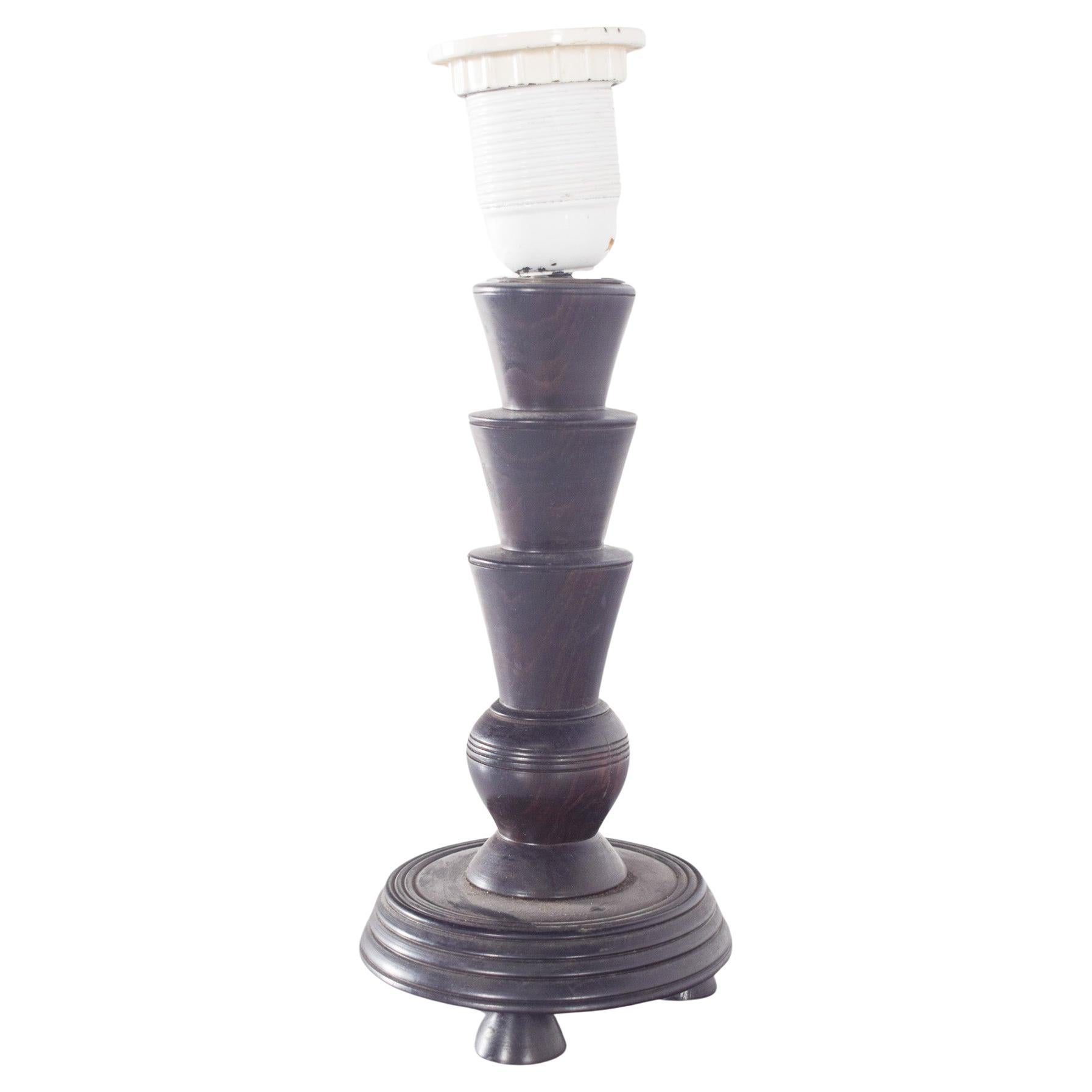 Lampe de table du milieu du siècle en bois