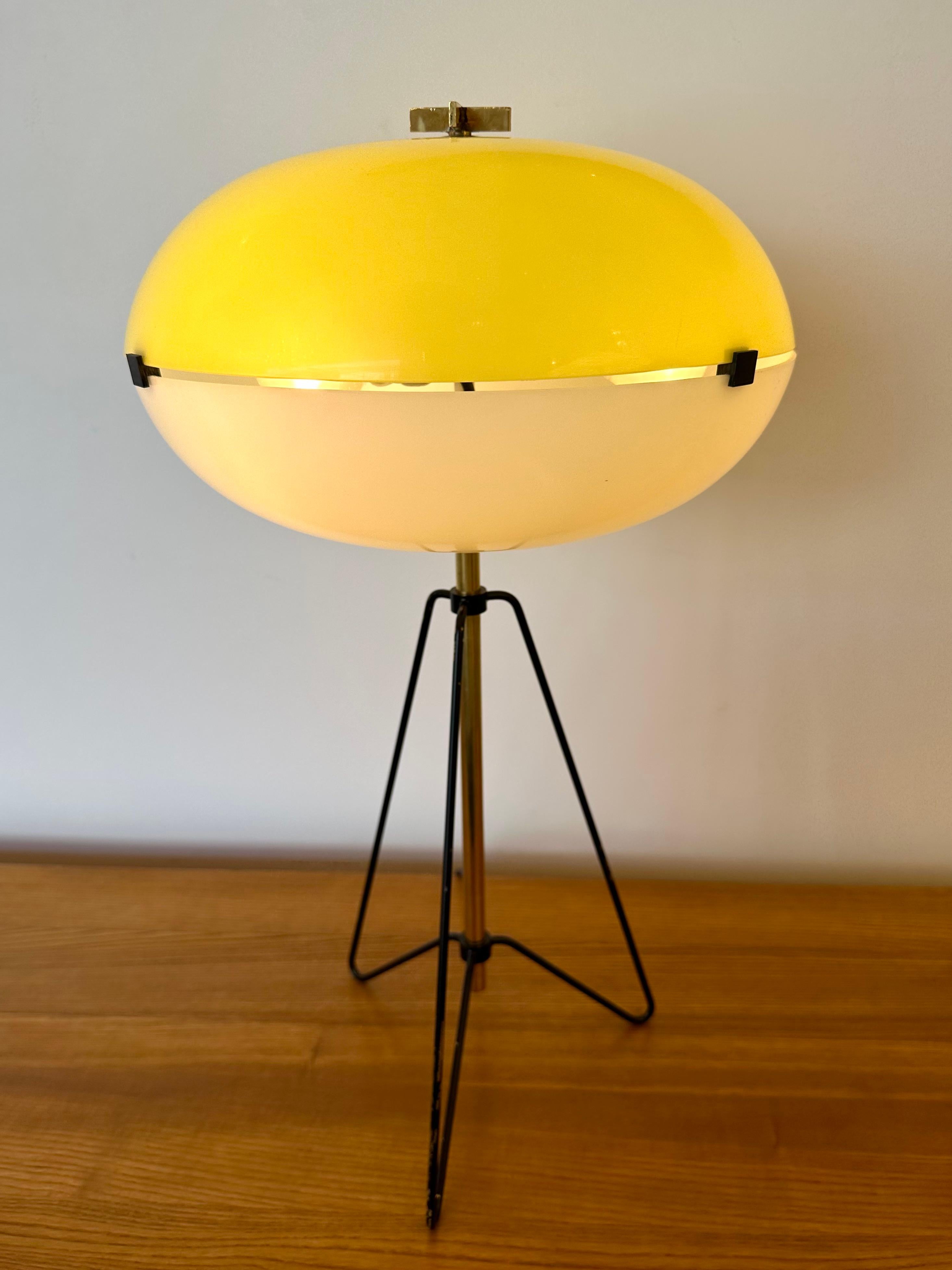 Midcentury Table Lamp Methacrylate and Brass by Stilnovo, Italy, 1960s For Sale 3