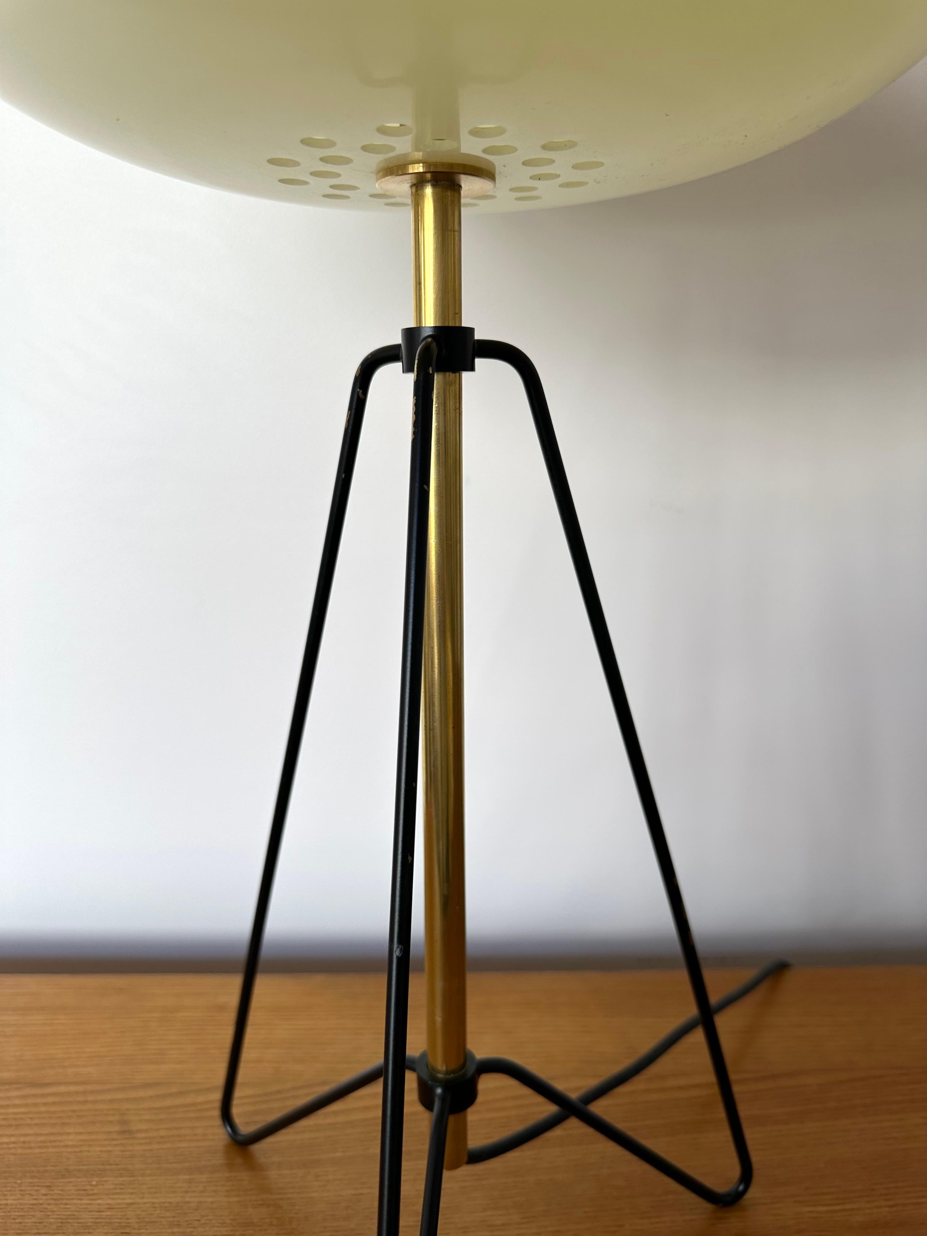 Mid-20th Century Midcentury Table Lamp Methacrylate and Brass by Stilnovo, Italy, 1960s For Sale