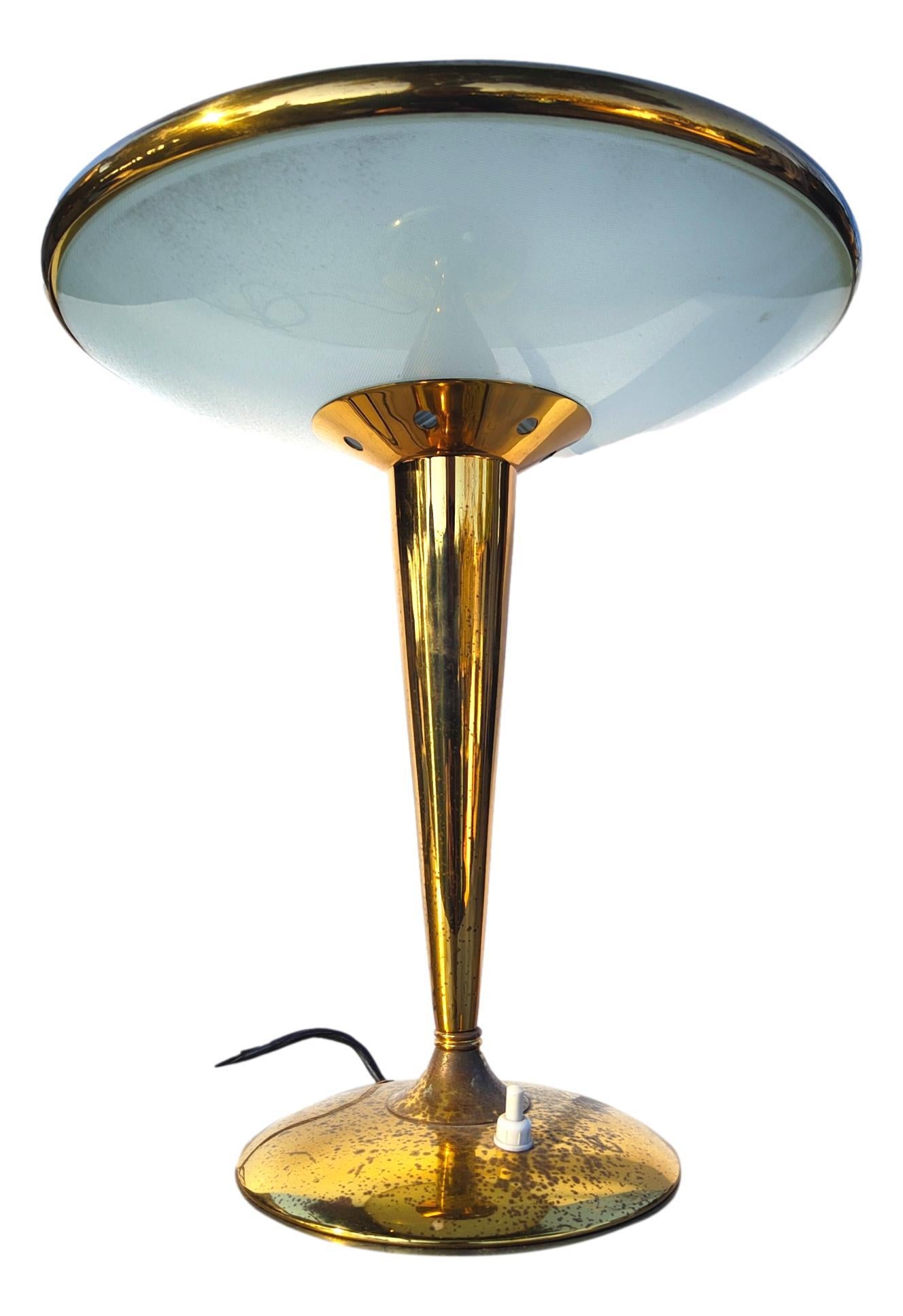 Italian Midcentury Table Lamp Oscar Torlasco Fontana Arte Pietro Chiesa Style, 1950s For Sale