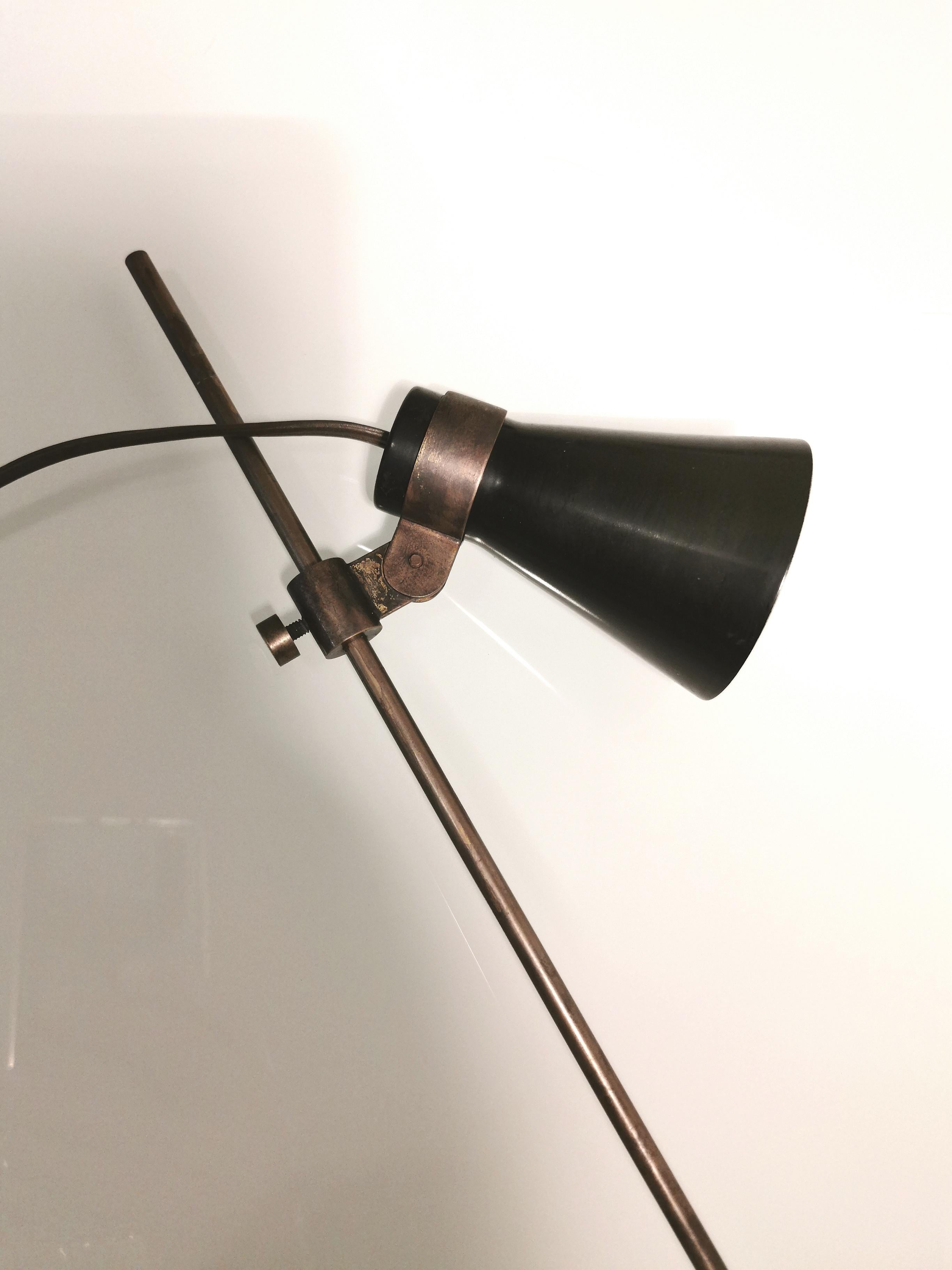 Midcentury Table Lamp Sasso by Luigi Caccia Dominioni in Brass, Aluminum, 1948 3