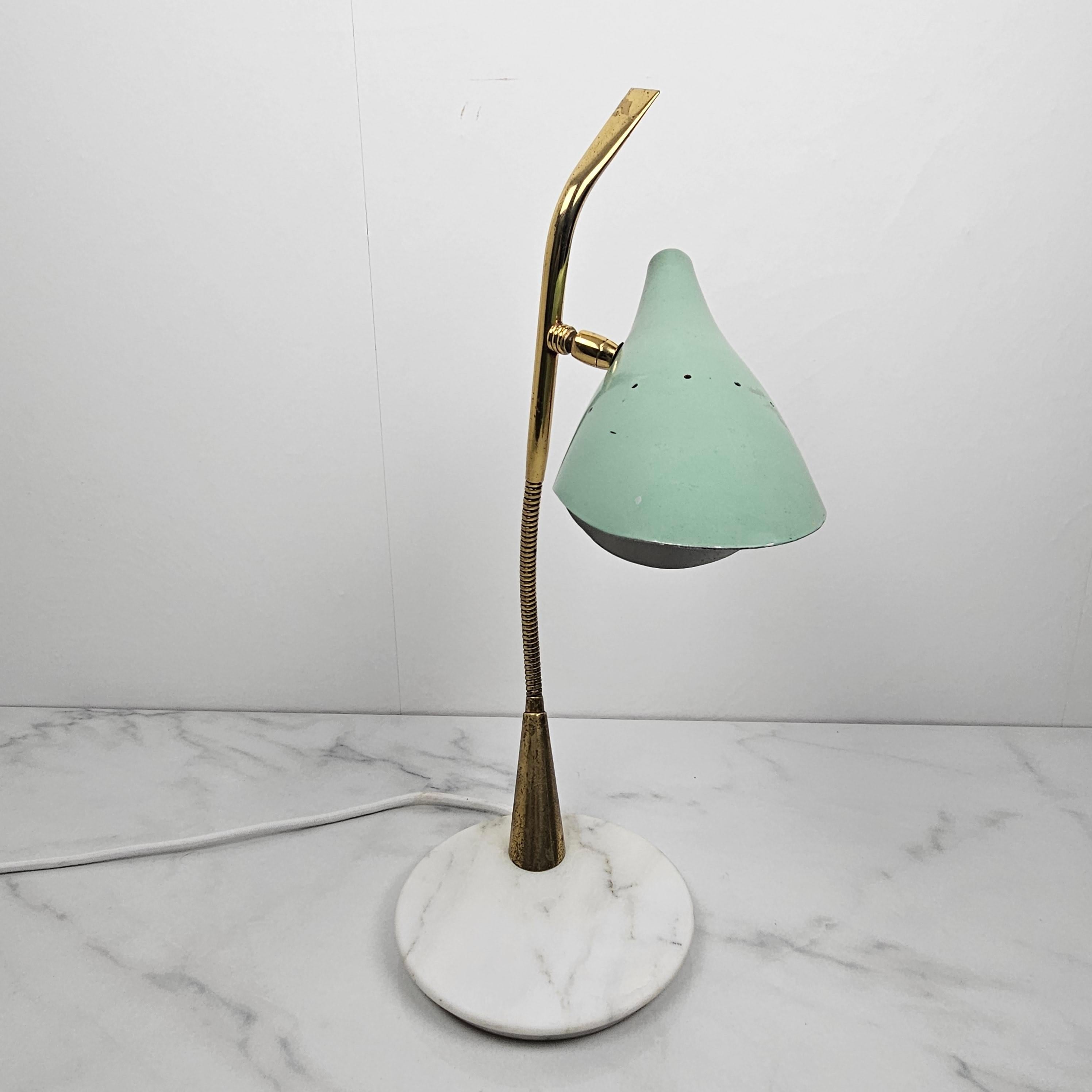 Italian Mid Century Table Lamp With Marble Foot by Oscar Torlasco, Italy 1955 For Sale