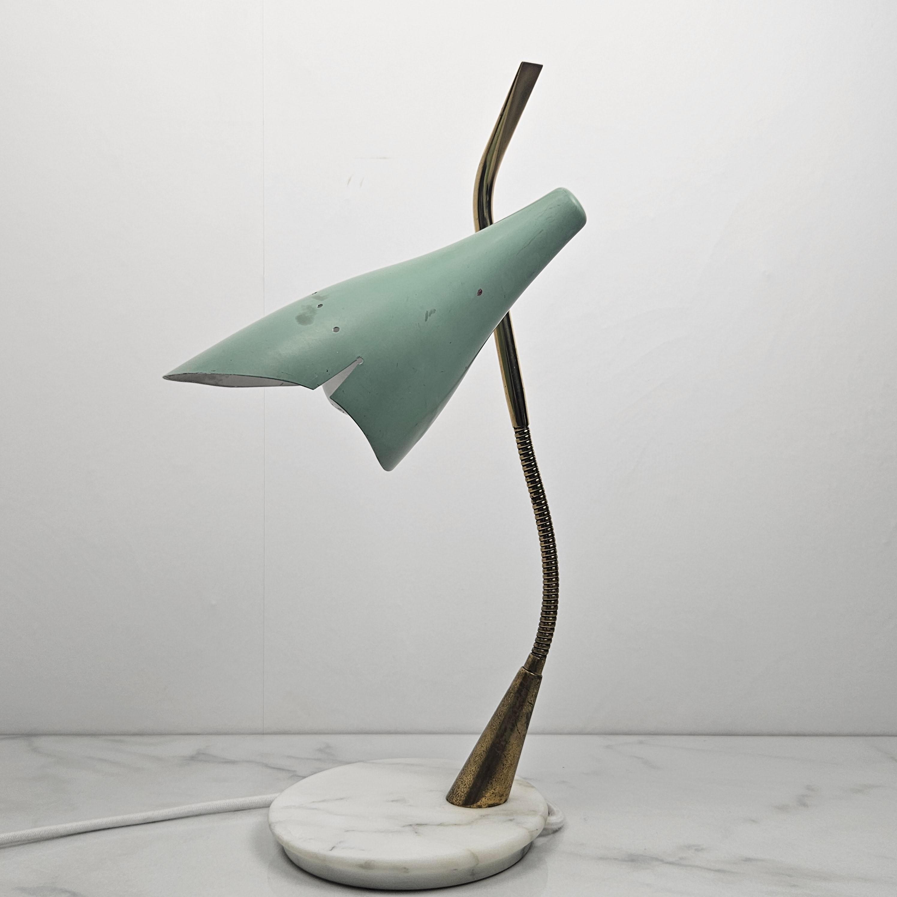 Mid-20th Century Mid Century Table Lamp With Marble Foot by Oscar Torlasco, Italy 1955 For Sale