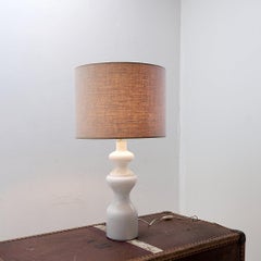 Mid-Century Table Lamp with White Opal Glass Base, Sculptural Design