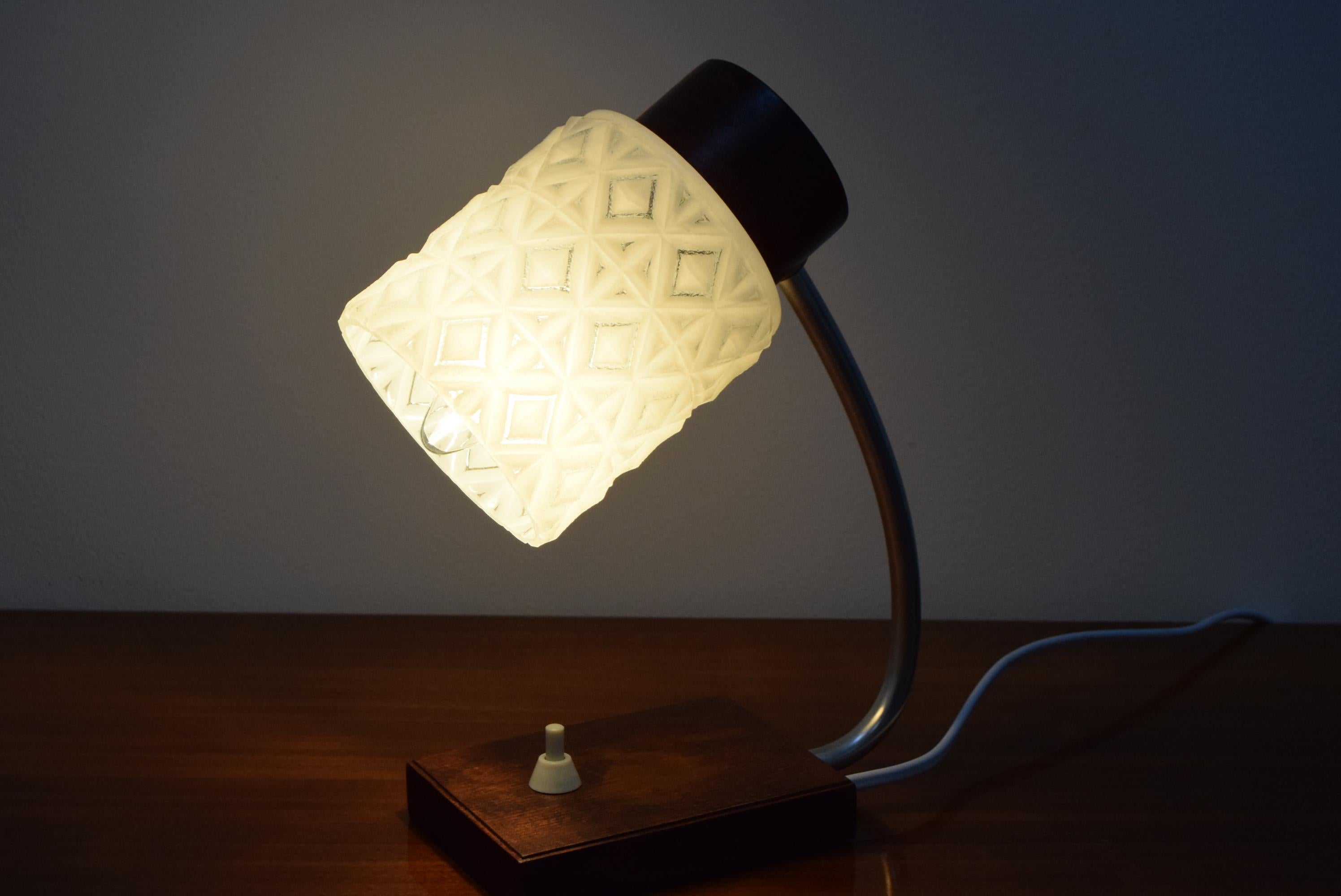 Glass Mid-Century Table Lamp, 1960’s For Sale