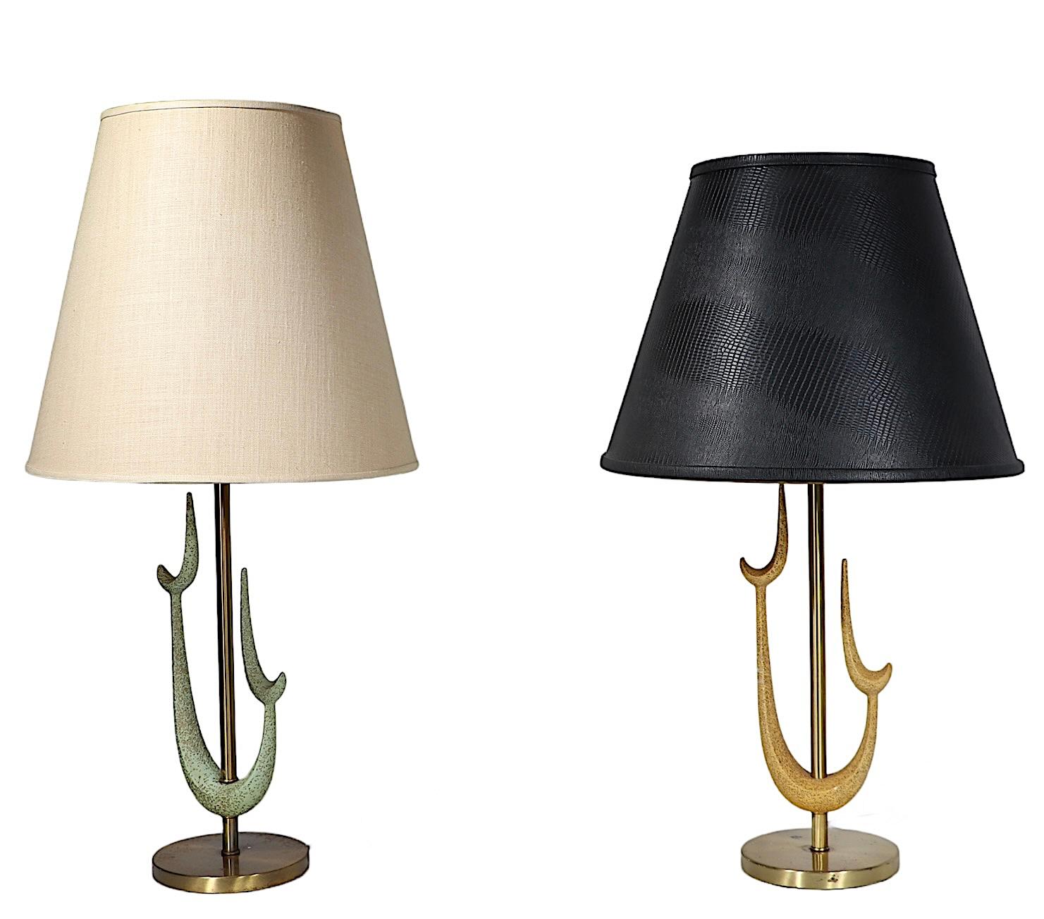 Metal Mid Century Table Lamps by Rembrandt c. 1950's 2 available  For Sale